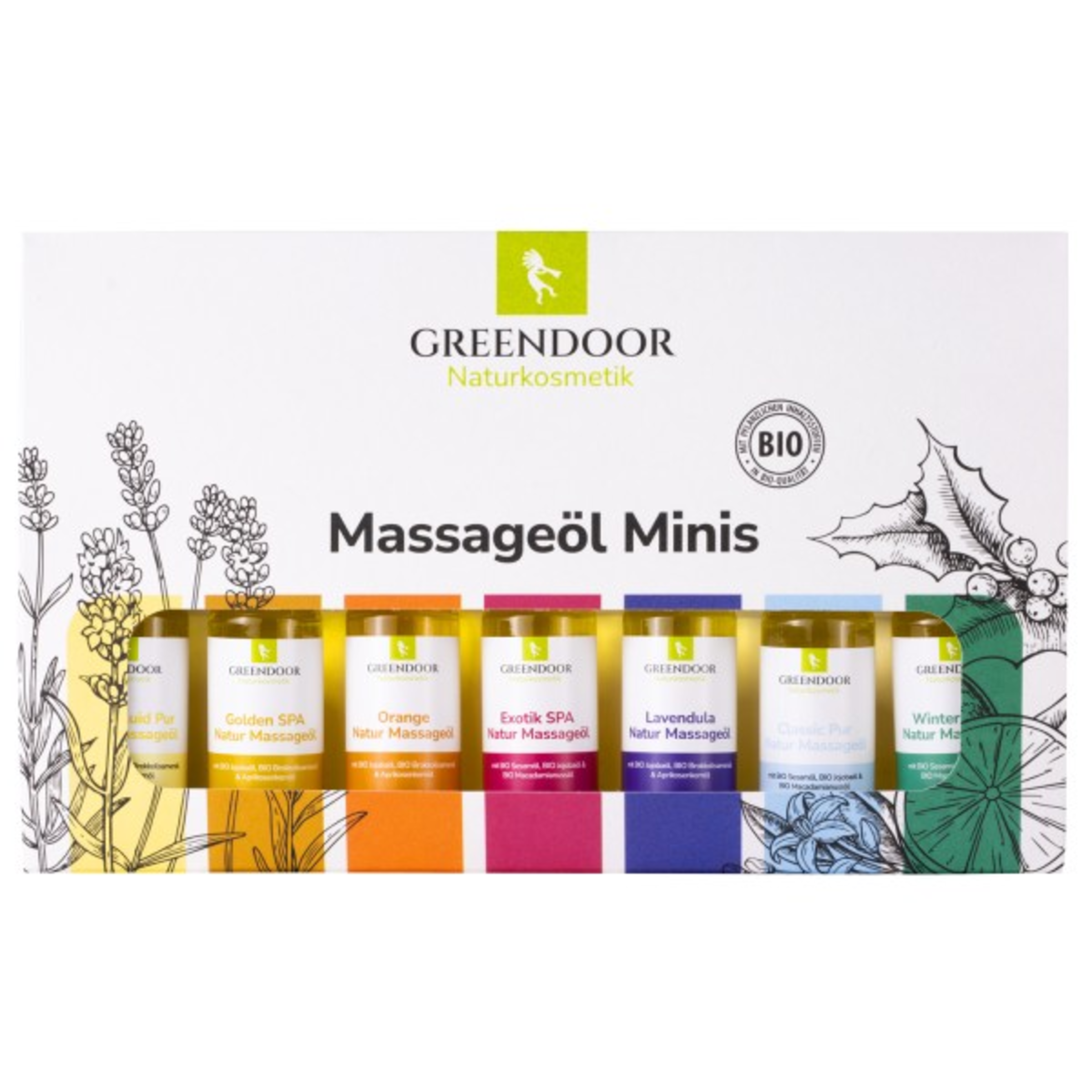 GREENDOOR Gavesæt, massageolie, Minis