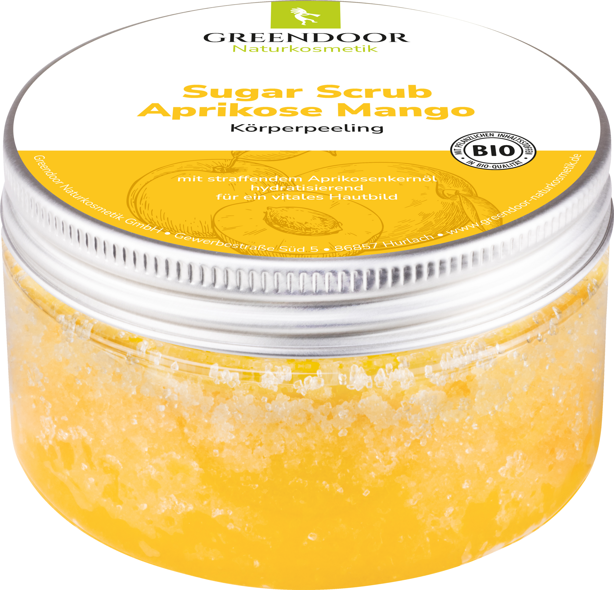 GREENDOOR Sugar Scrub med abrikos og mango