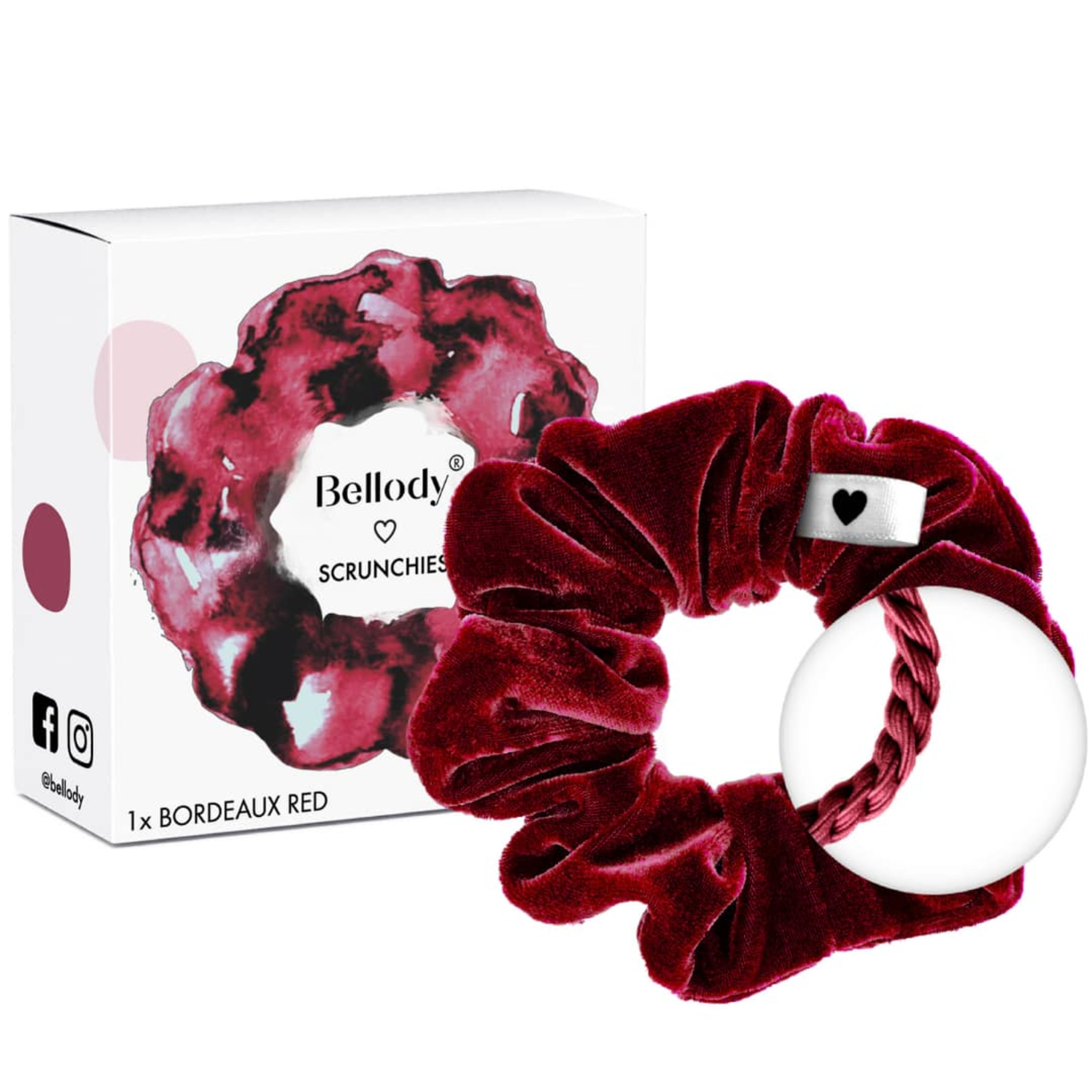 Bellody Velour Scrunchie rød