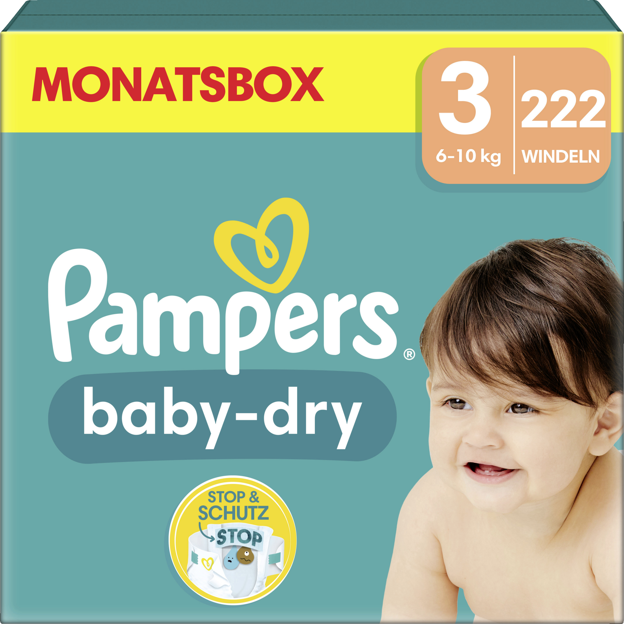 Pampers Baby Dry bleer str. 3 (6-10 kg) månedsboks