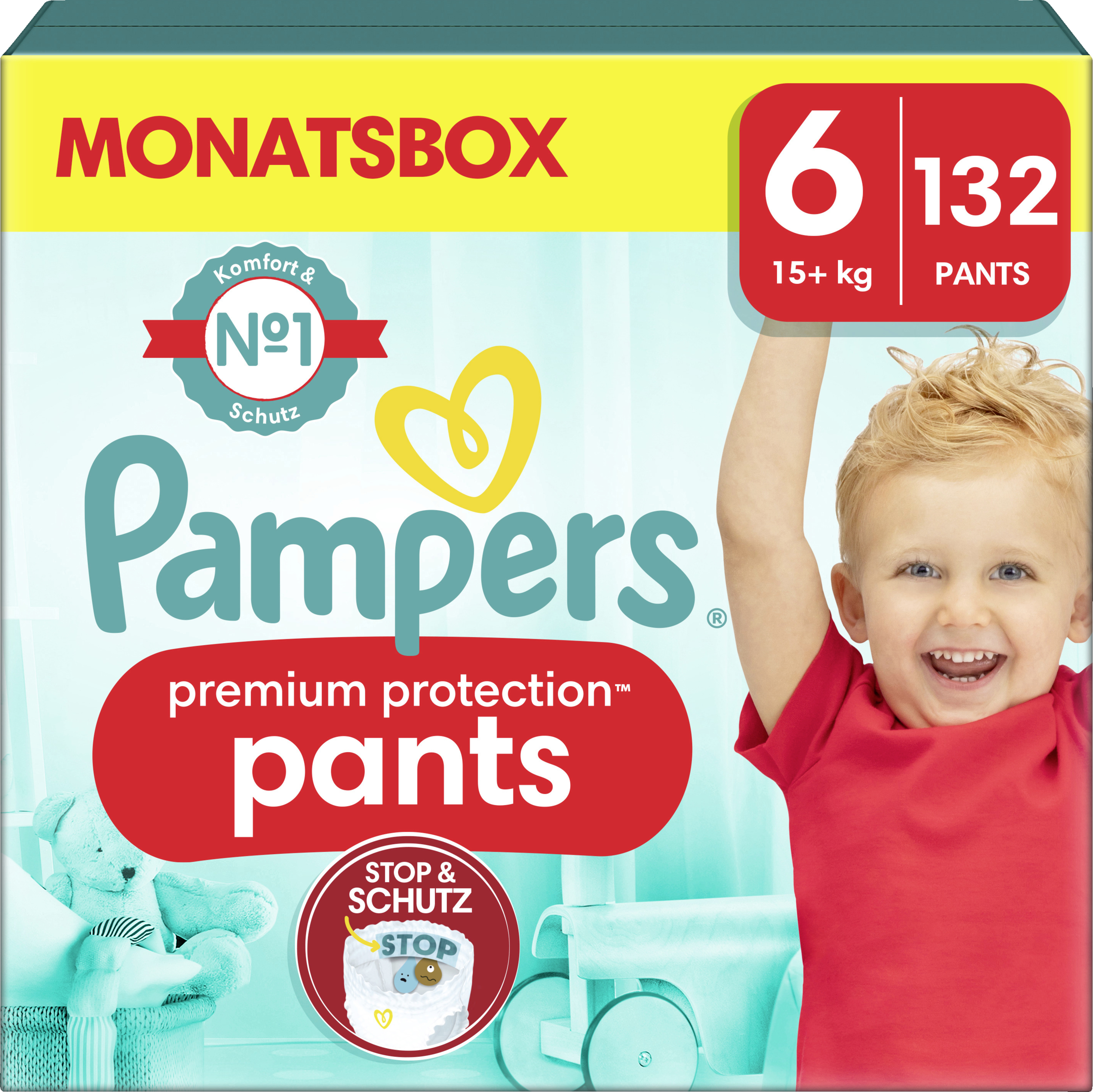 Pampers Premium Protection Pants str. 6 (15+ kg) månedsboks