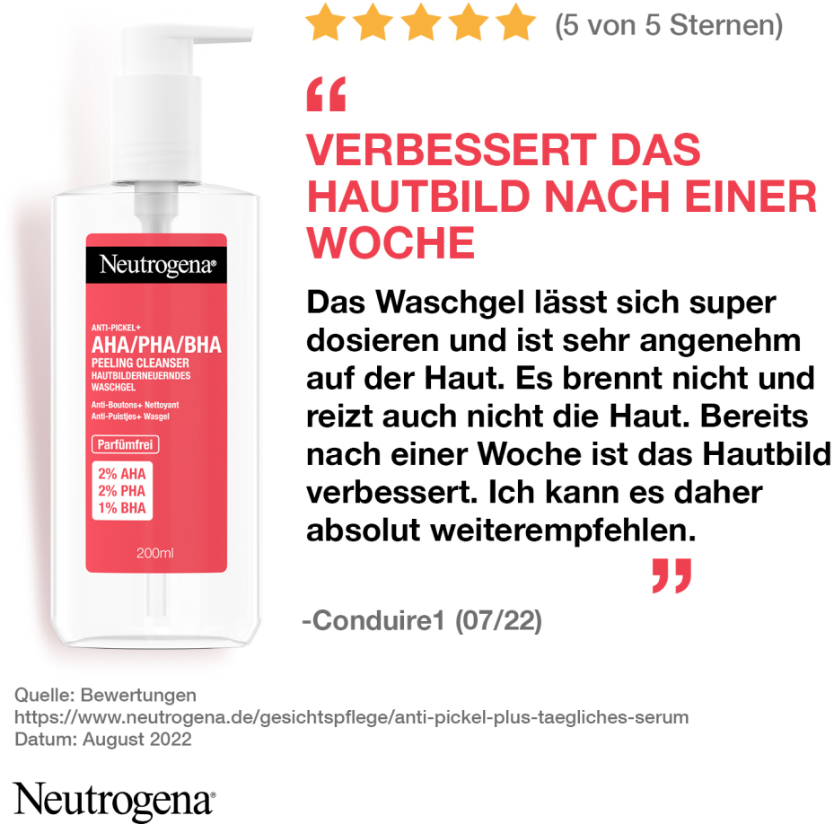 Neutrogena Anti-Pickel+ AHA/PHA/BHA Peeling Cleanser Køb online ...