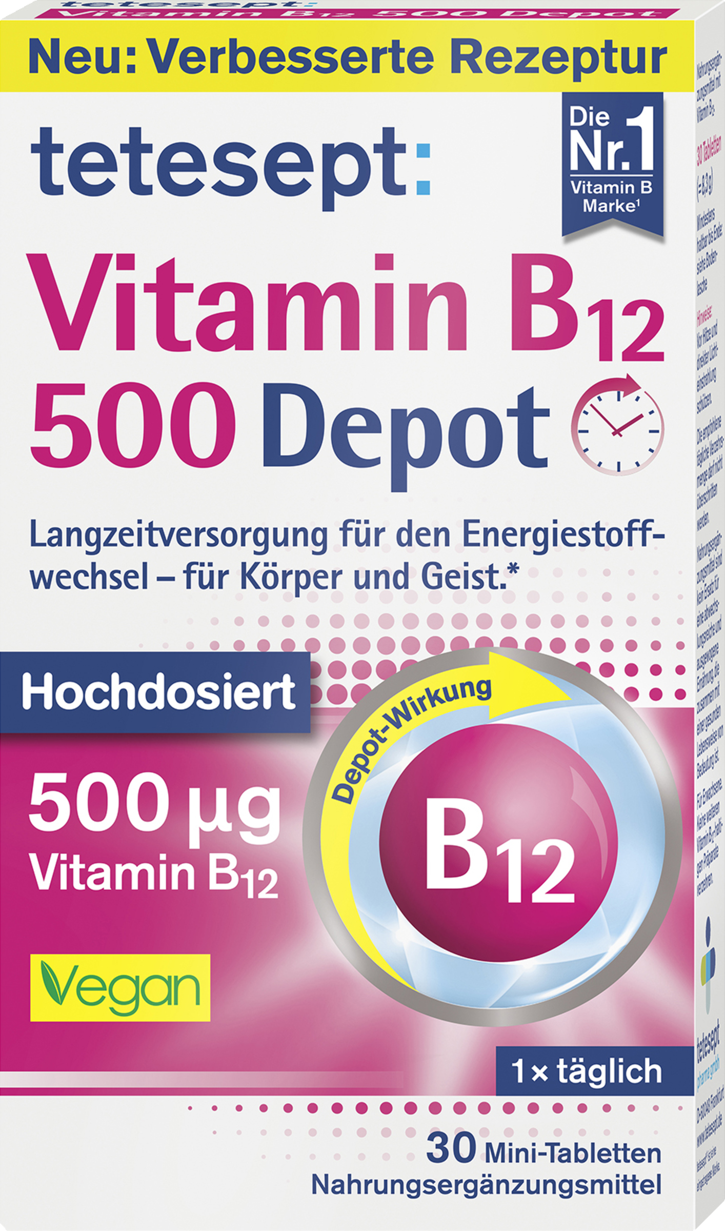 tetesept Vitamin B12 500 Depot Mini-tabletter