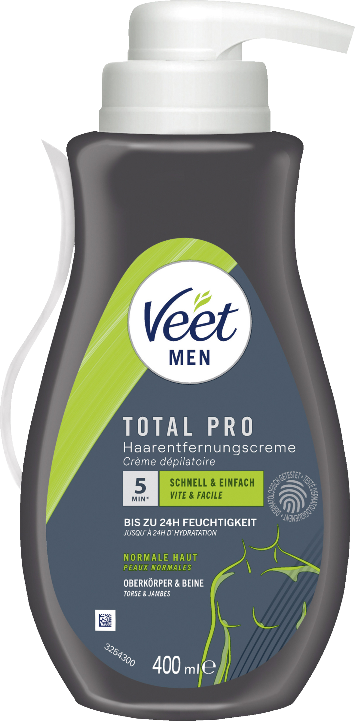 Veet for Men hårfjerningscreme overkrop og ben, følsom hud