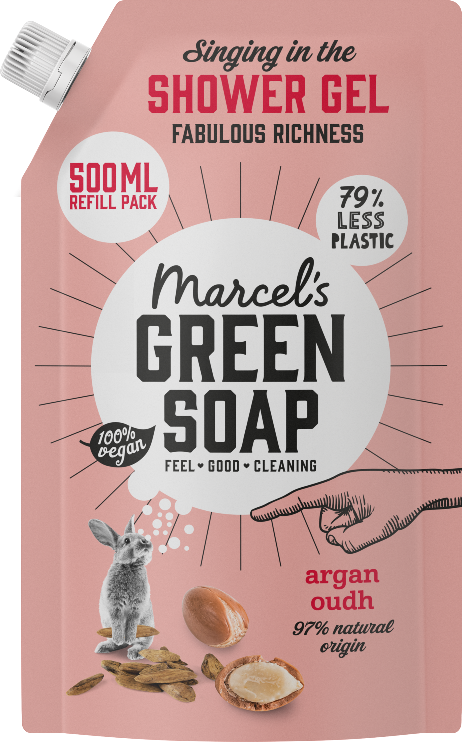Marcel's Green Soap Bodyshampoo med argan og oudh, refill