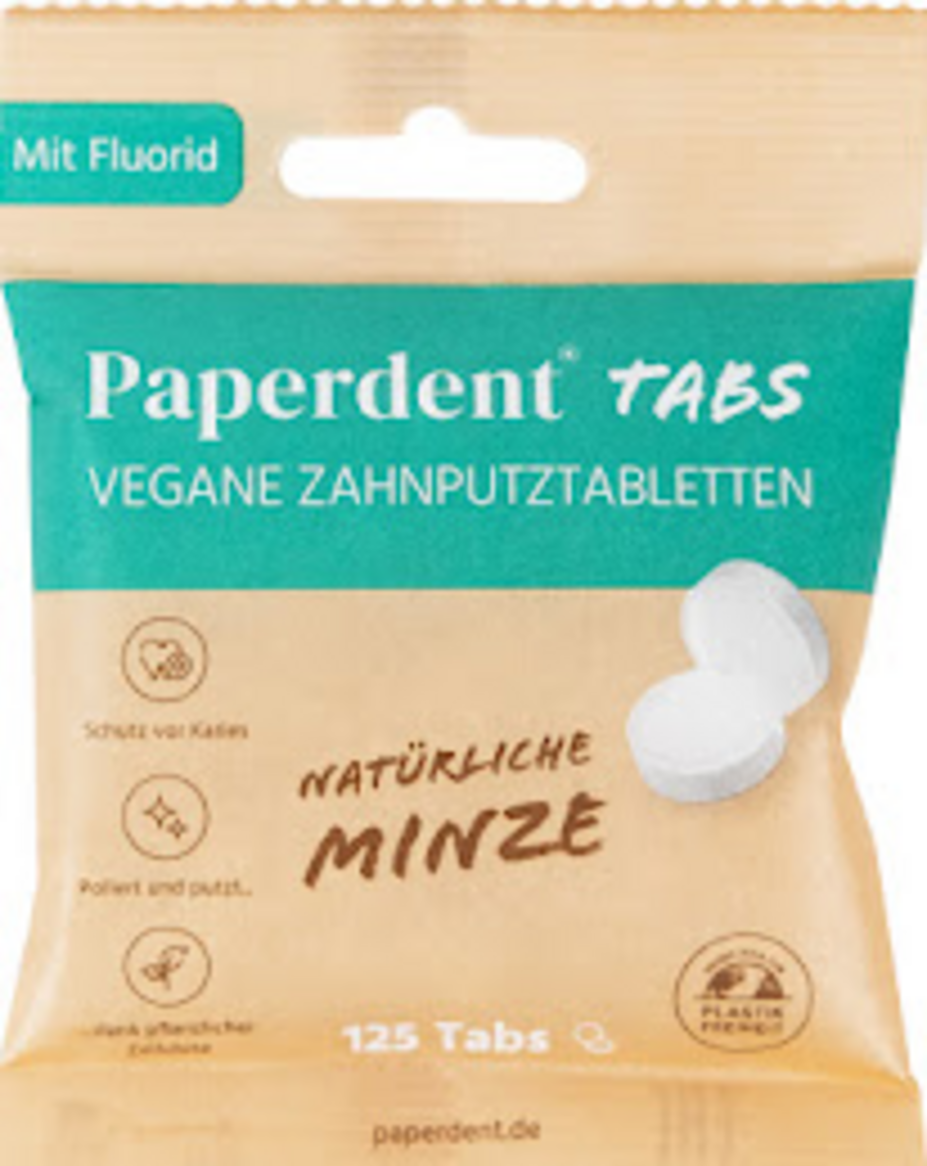 Paperdent Veganske tandpastatabletter naturlig mynte