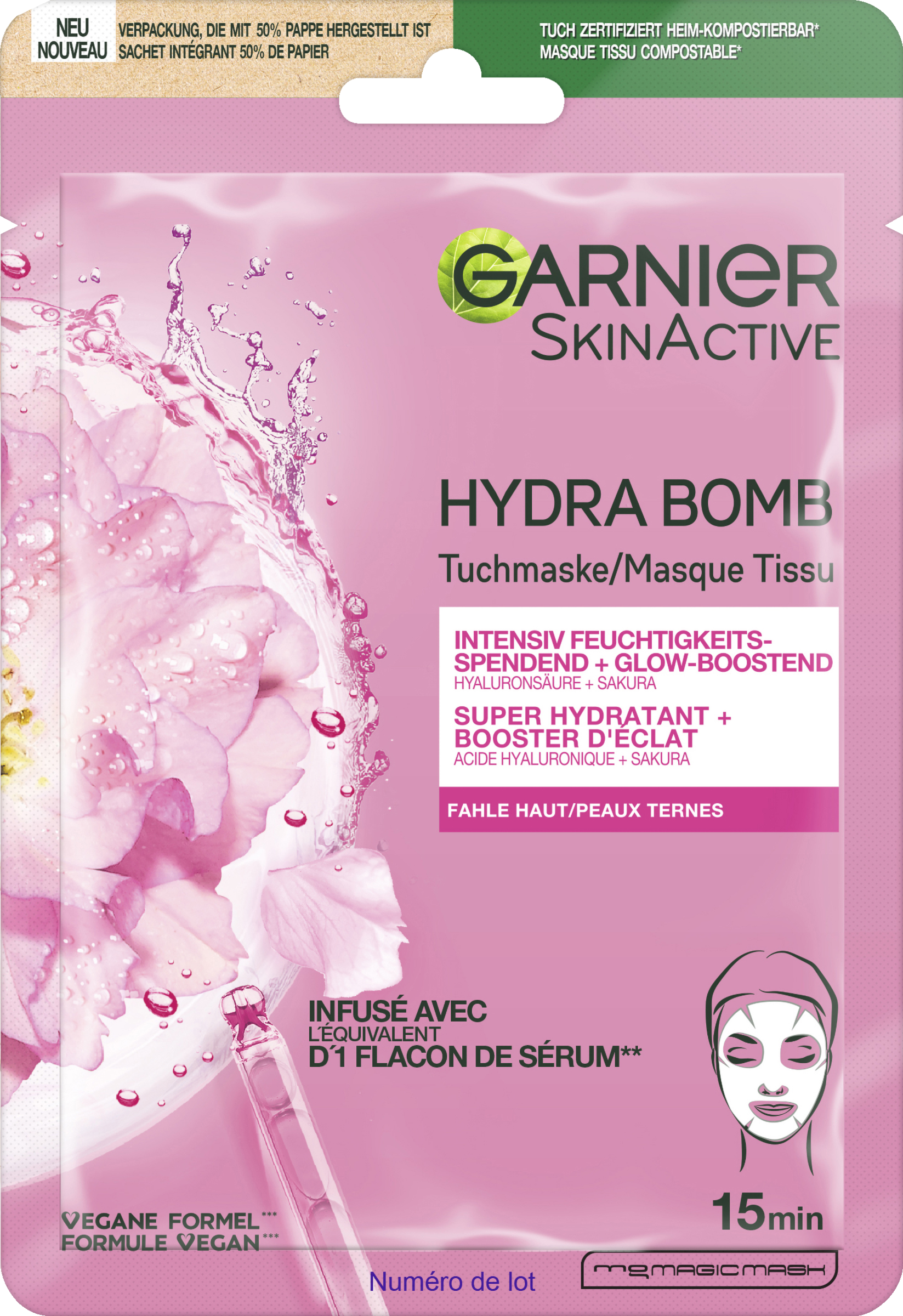 Garnier SkinActive Hydra Bomb stofmaske Sakura