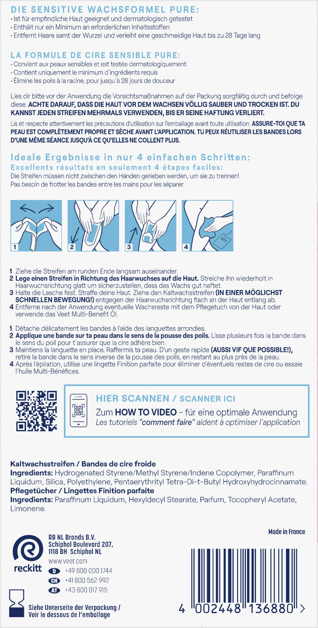 Veet Veet EasyGelwax Cold Wax Strip til S Køb online rossmann.dk