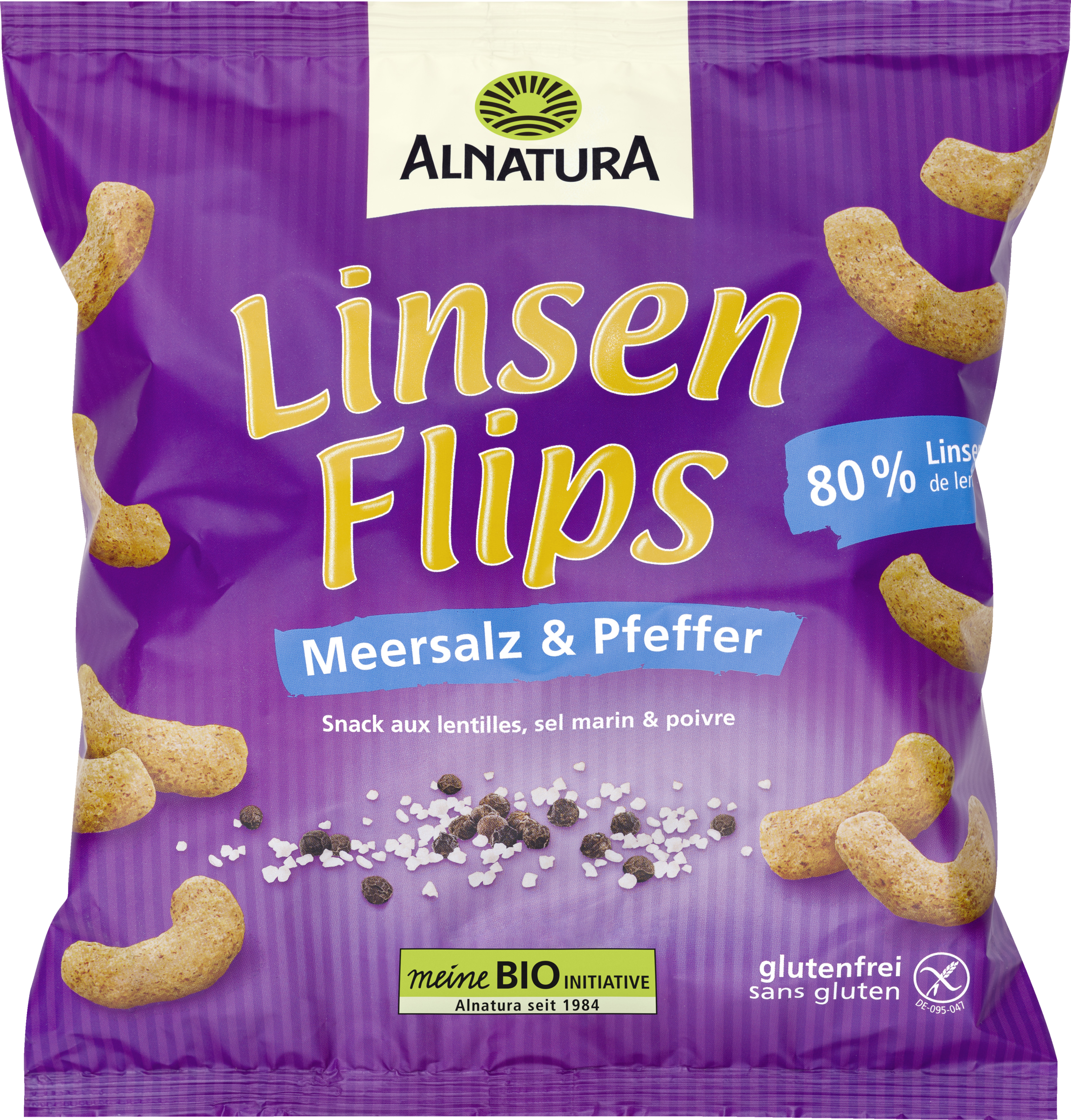 Alnatura Økologiske linseflips med havsalt og peber