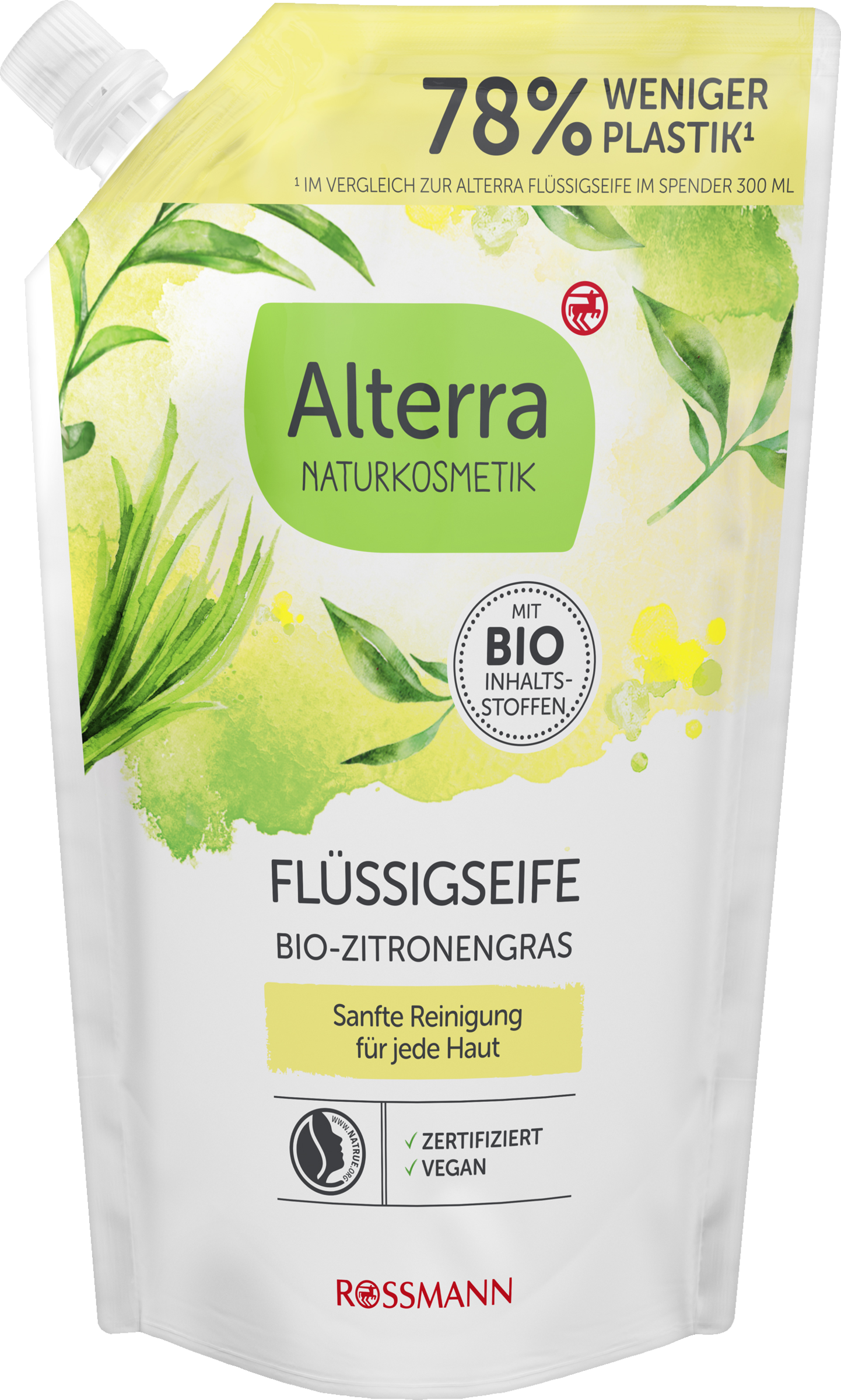 Alterra NATURKOSMETIK Refill-pose med flydende sæbe, organisk citrongræs