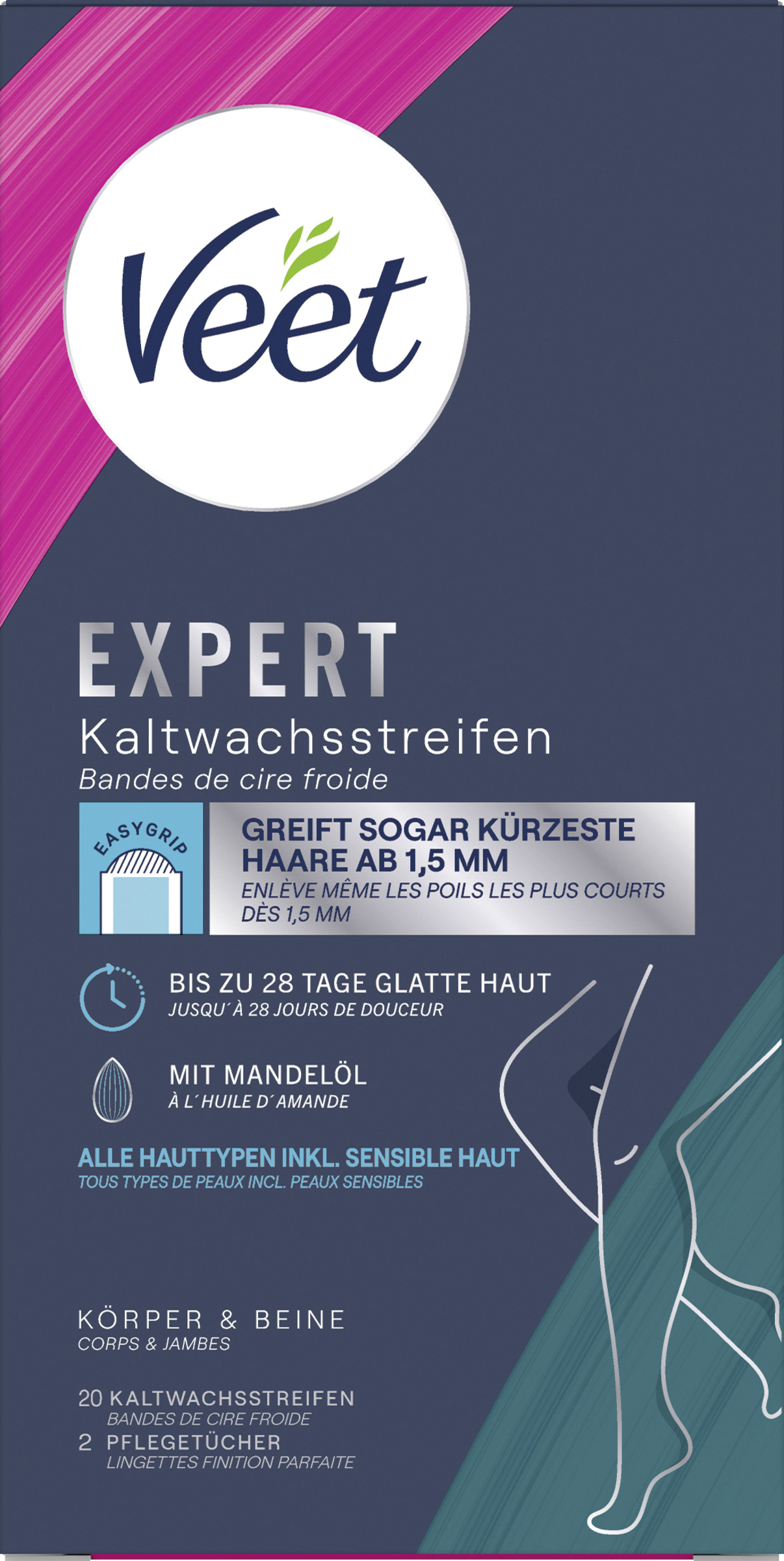 Veet Expert Cold Wax strips ben & krop Køb online rossmann.dk