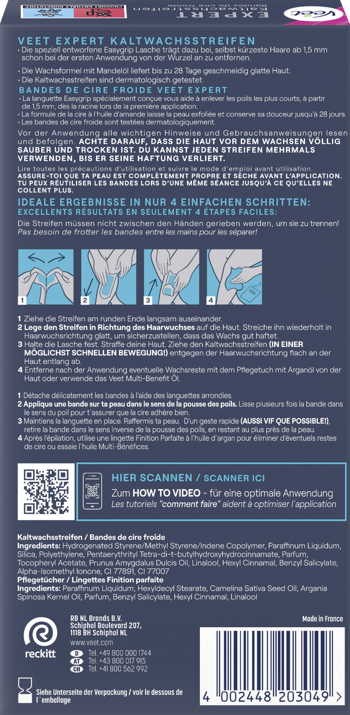 Veet Expert Cold Wax strips ben & krop Køb online rossmann.dk