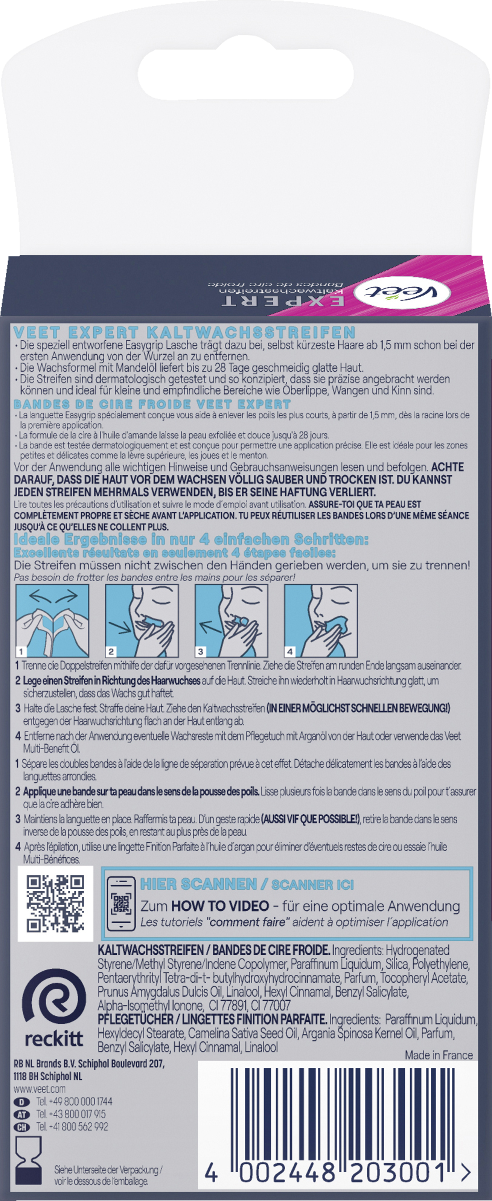 Veet Expert Cold Wax Strips ansigt Køb online rossmann.dk