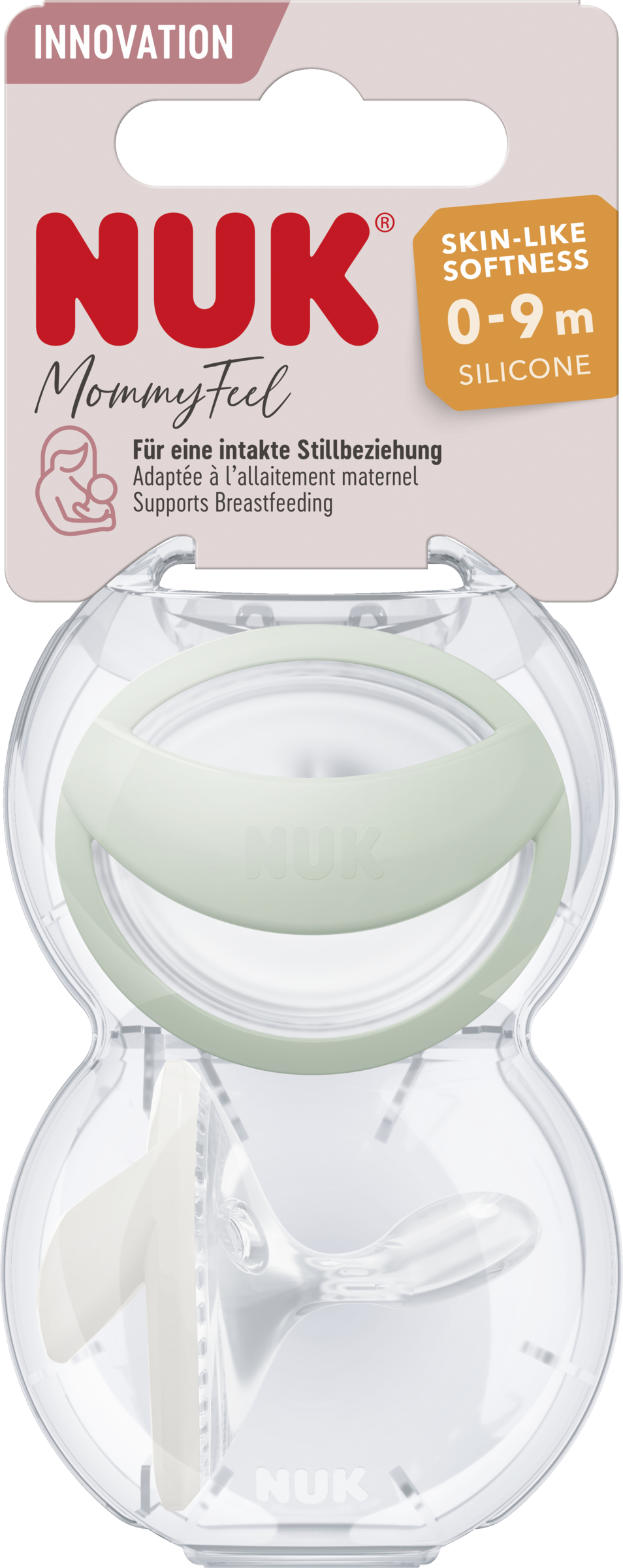 NUK MommyFeel silikonesut, 0-9 måneder, grøn og hvid
