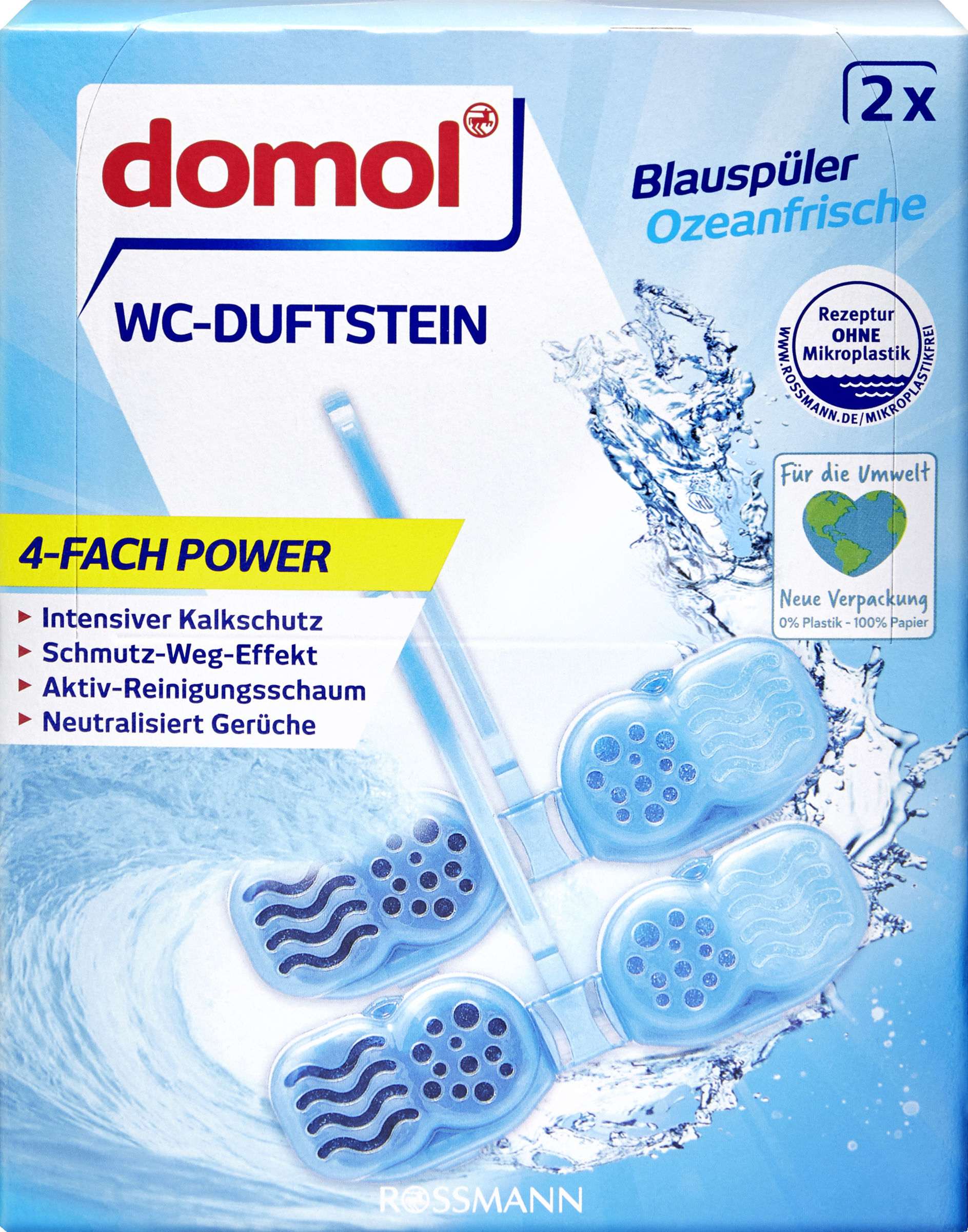domol WC-duftblok blåt skyl Ocean Fresh