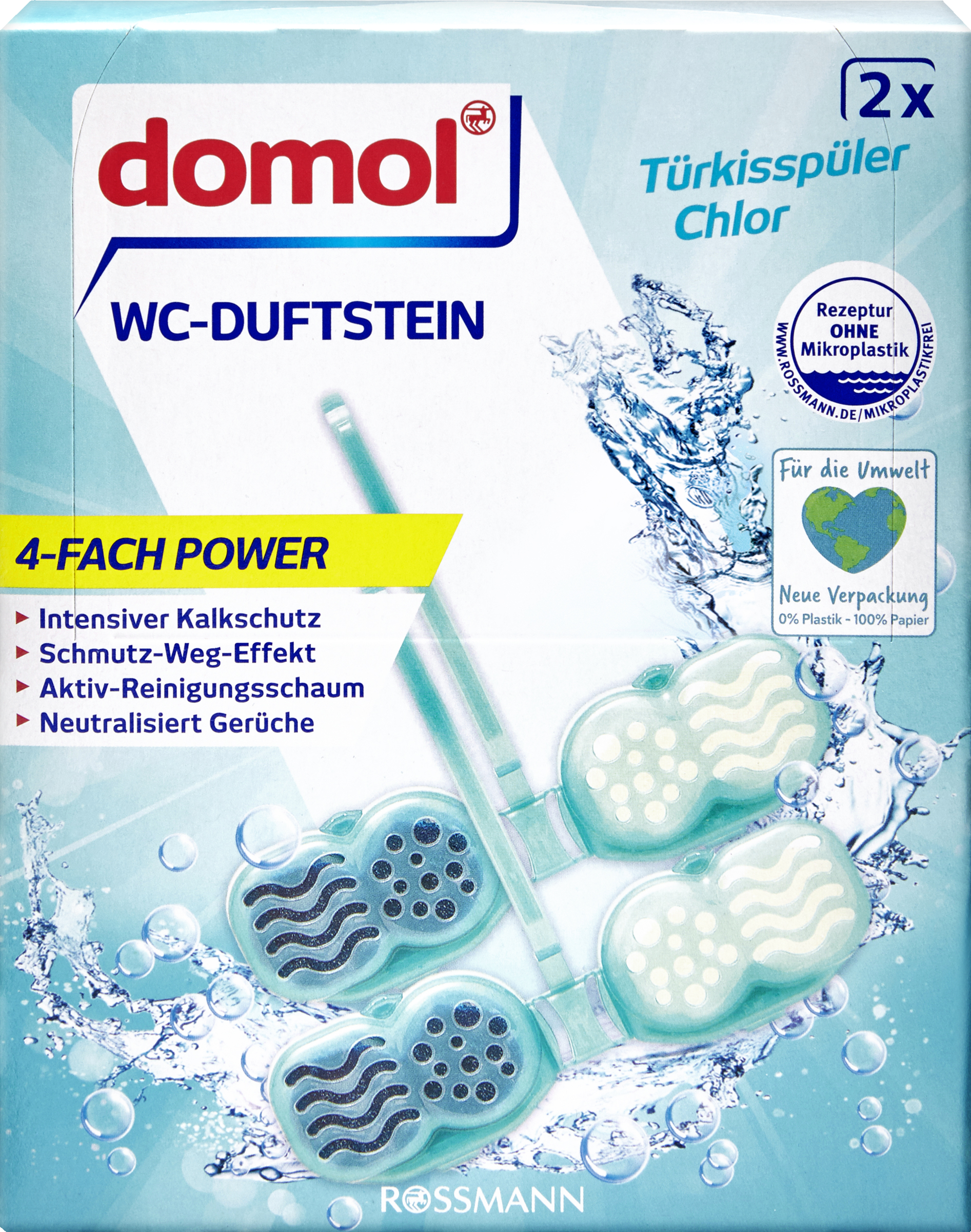 domol Toiletblok Blue Rinse med klor