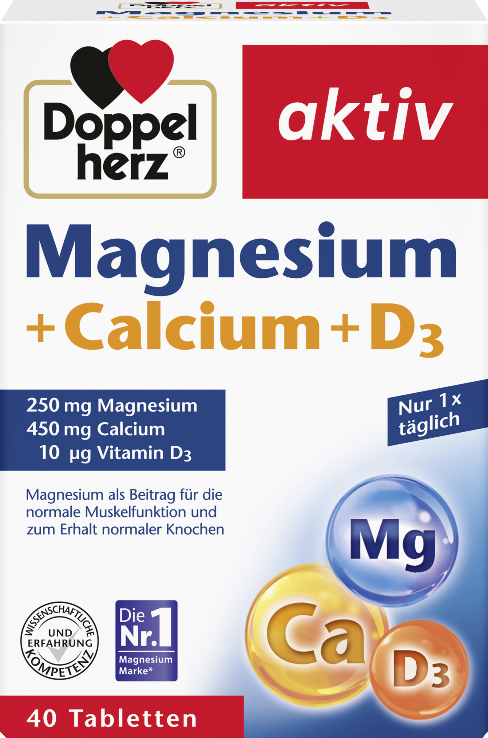 Doppelherz aktivt magnesium + calcium + D3 Køb online rossmann.dk