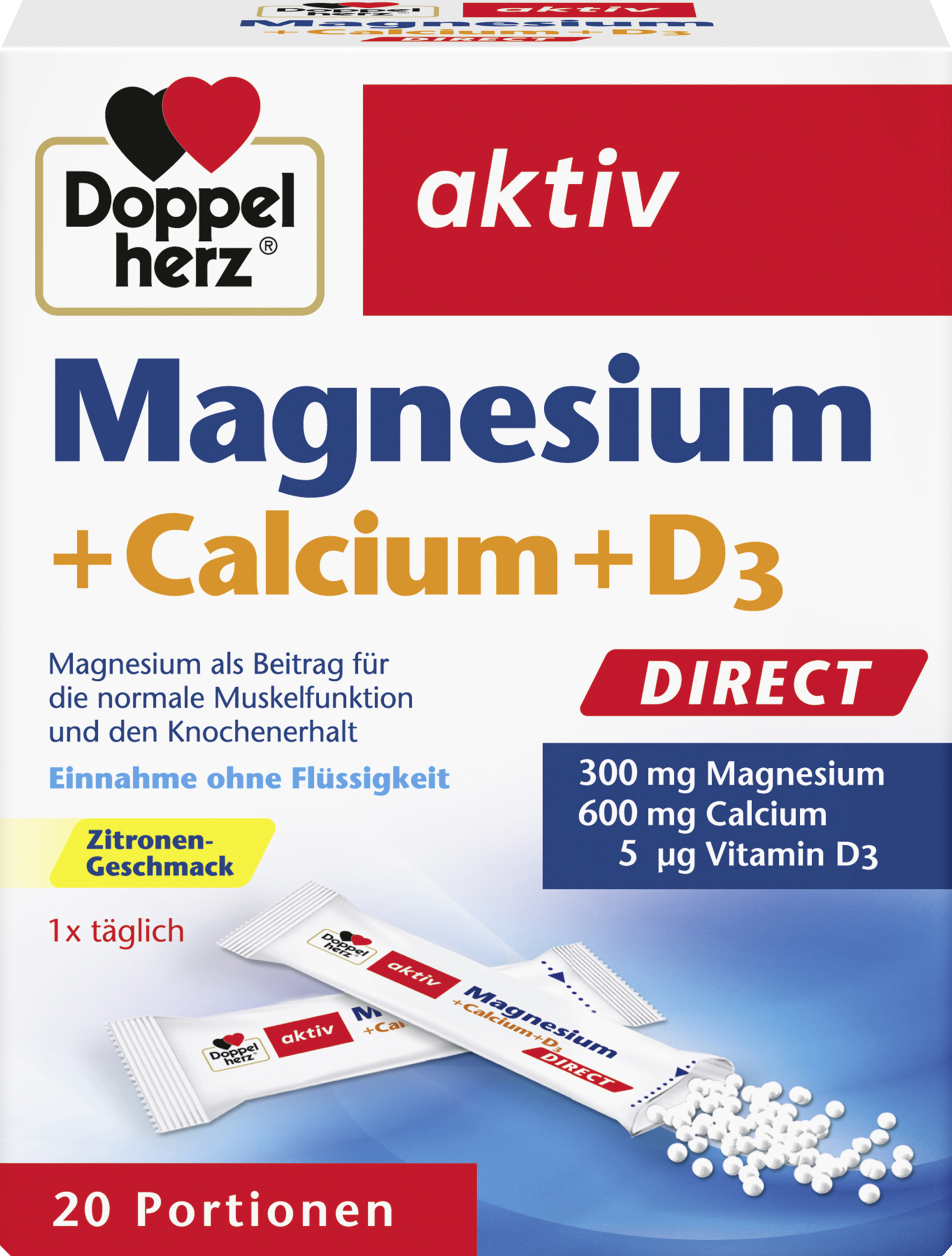 Doppelherz aktiv Magnesium+Calcium+D3 Direct