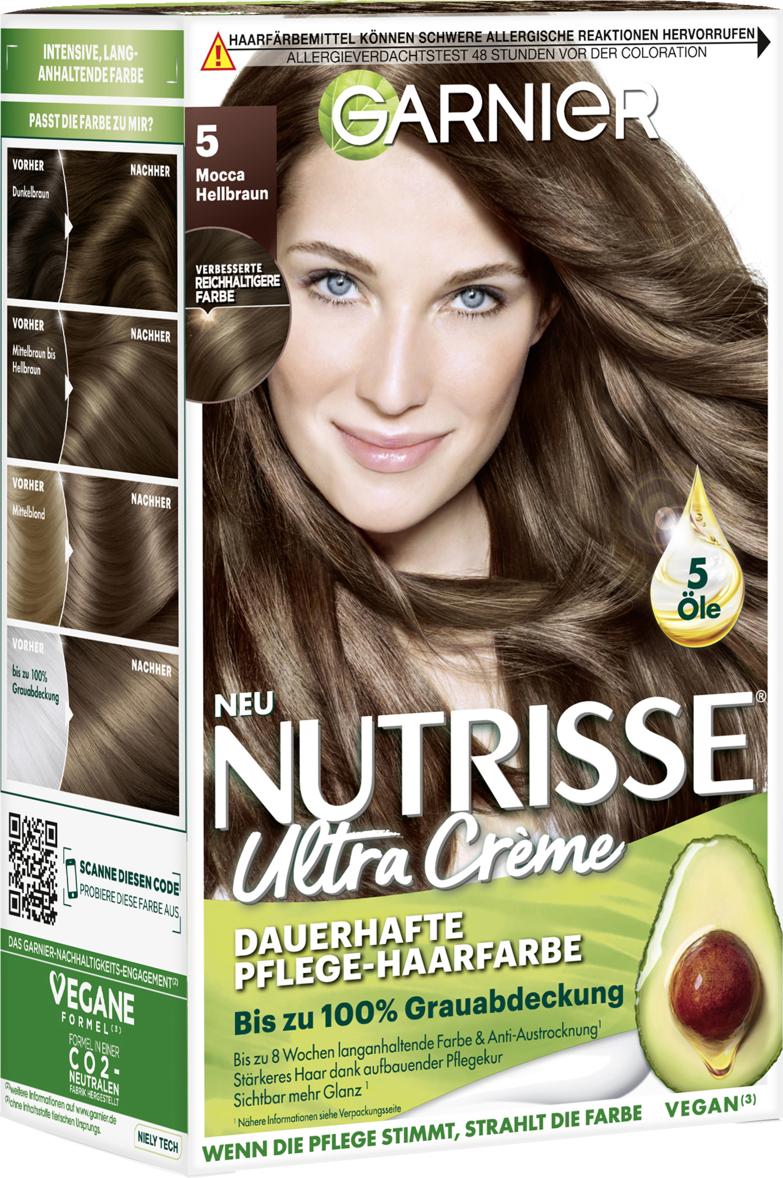 Garnier Nutrisse Ultra Crème permanent pleje-hårfarve 5 Mocca lysebrun