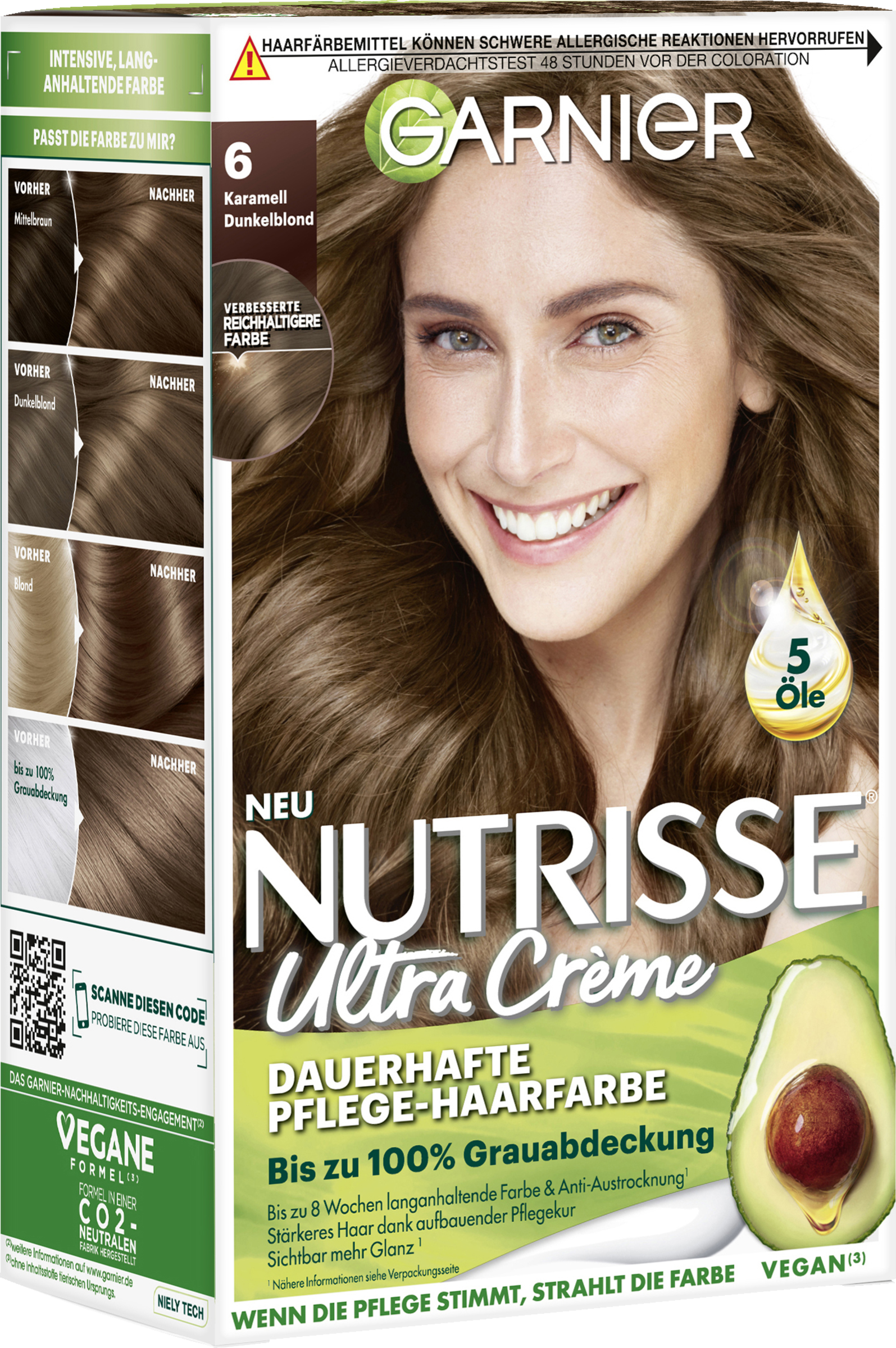 Garnier Nutrisse Ultra Créme permanent plejehårfarve 6 karamel-mørkeblond