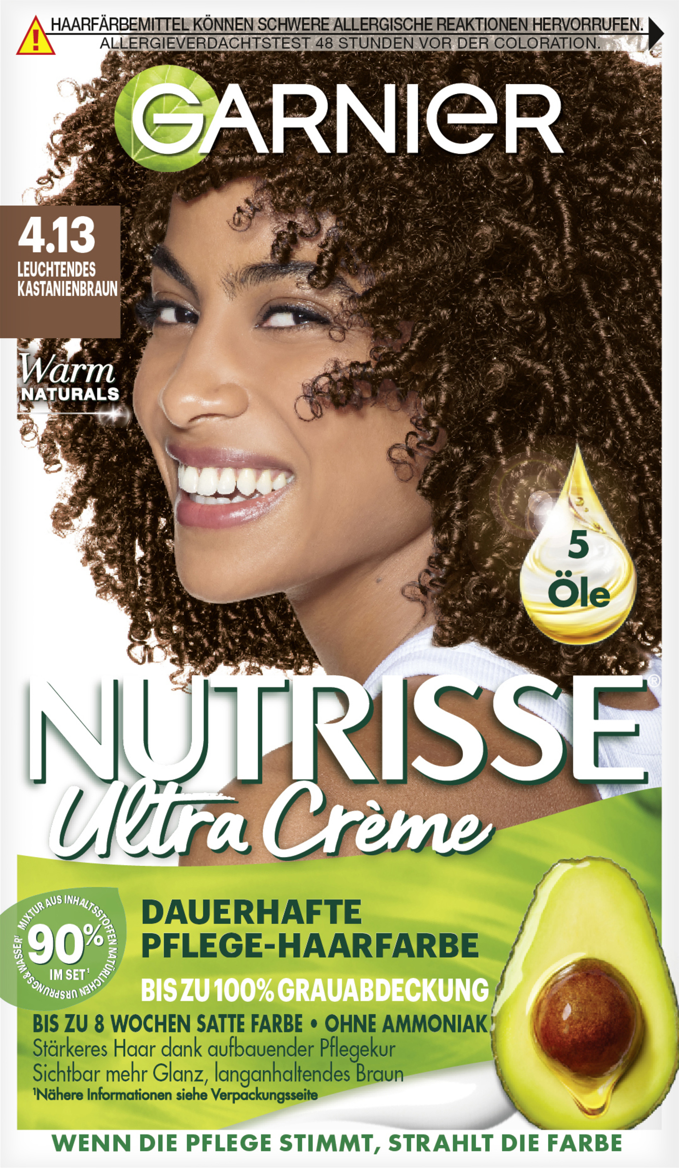 Garnier Nutrisse Ultra Creme permanent plejehårfarve 4.13 lys kastanjebrun