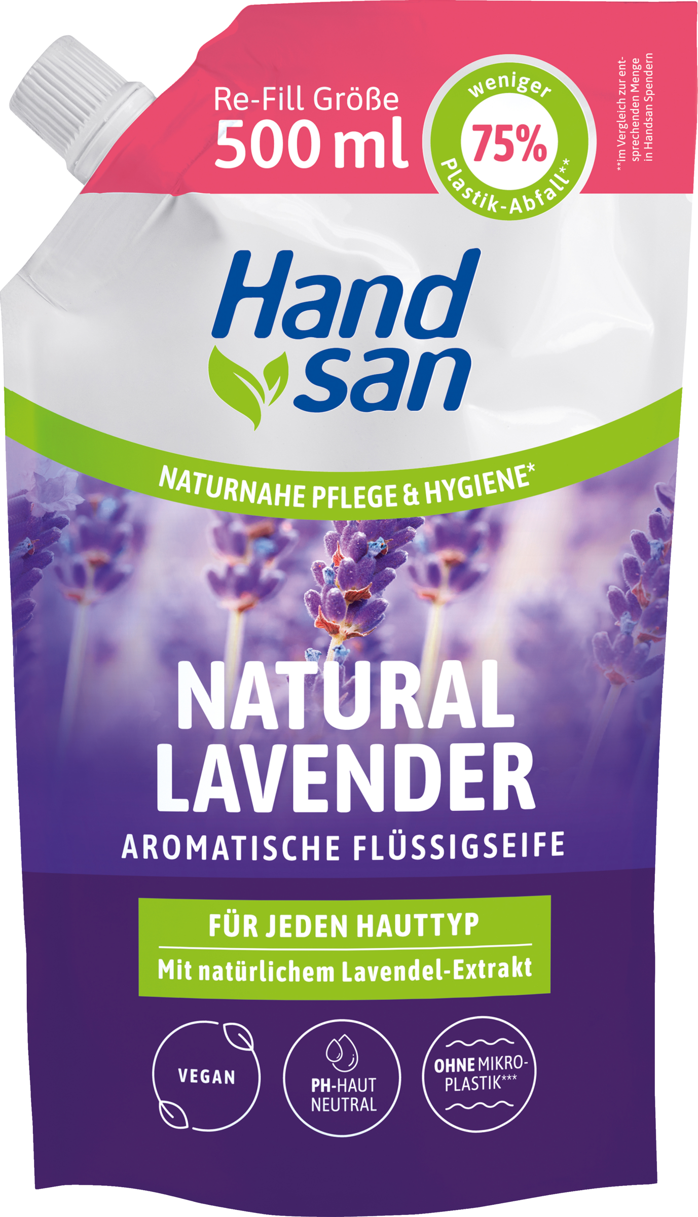 Handsan aromatisk flydende sæbe Natural Lavender refill