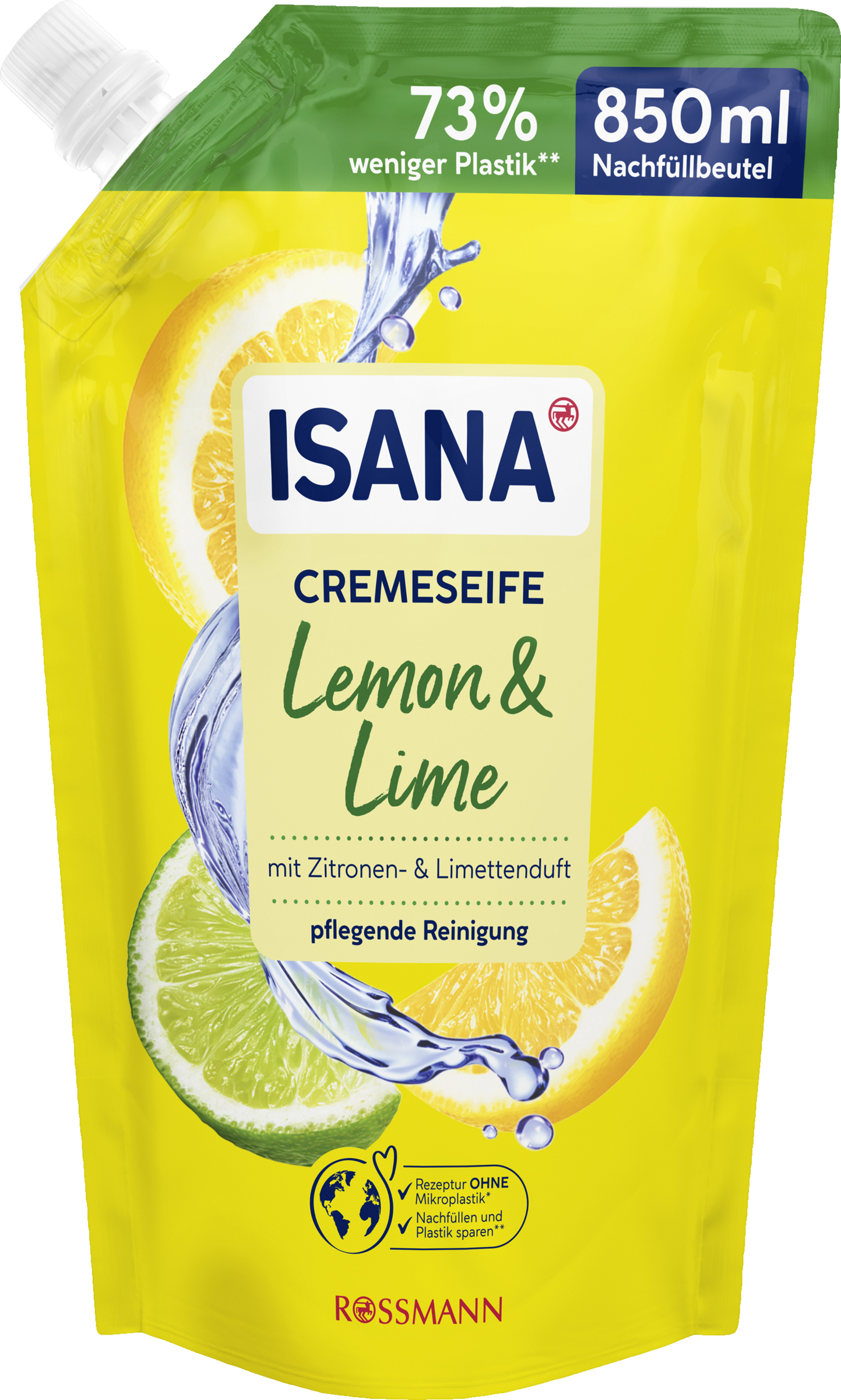 ISANA Refill-pose med cremesæbe, citron og lime