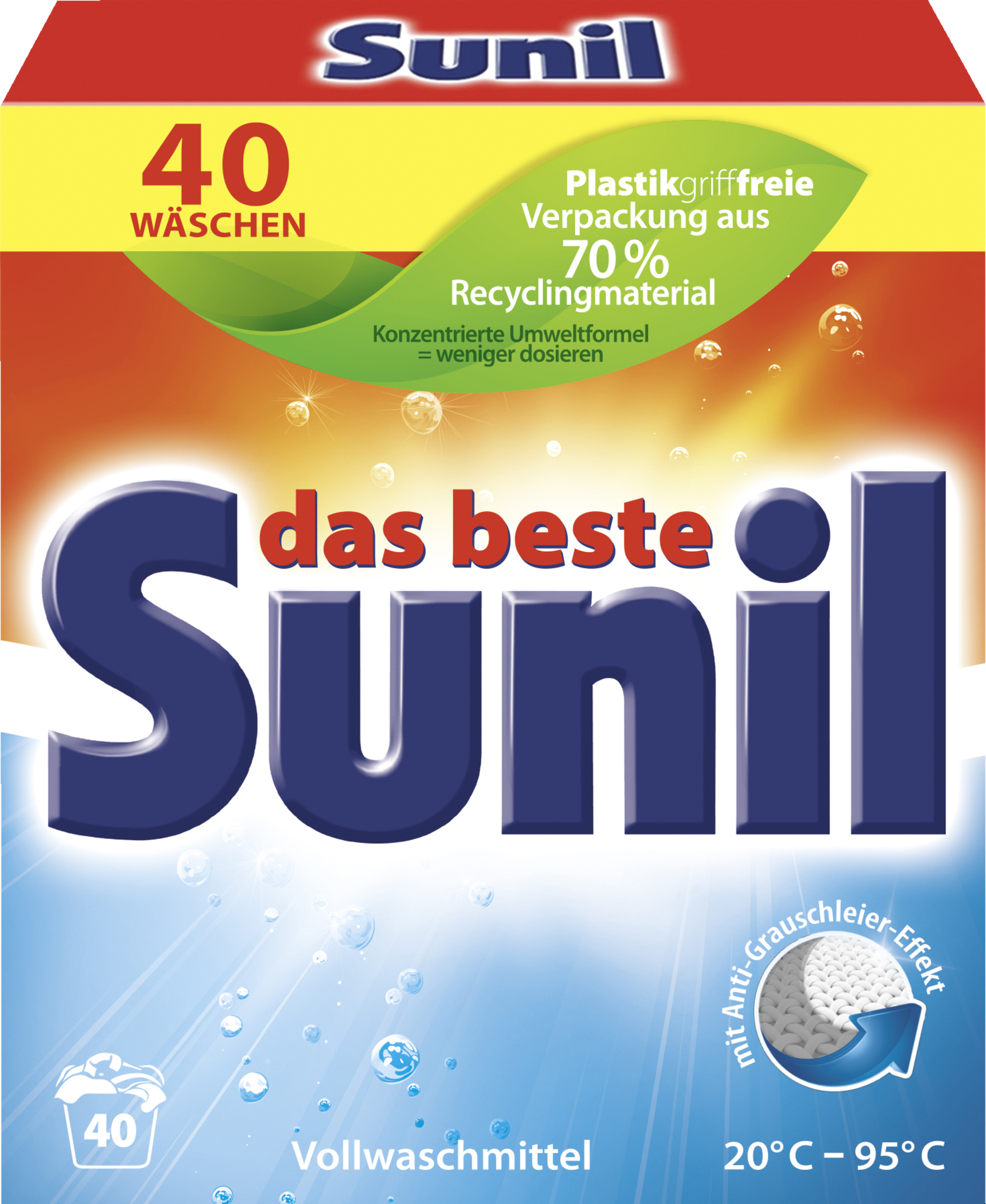 Sunil aktiv vaskepulver 40 vaske
