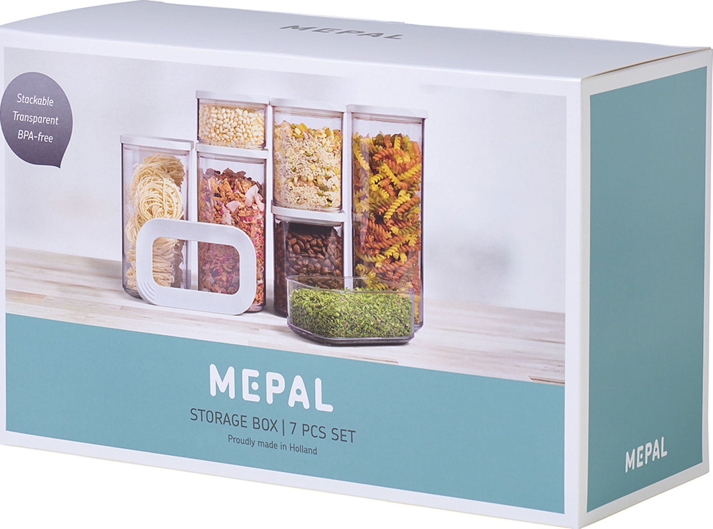 MEPAL Opbevaringsbokse Modula Startsæt 7 dele - hvid