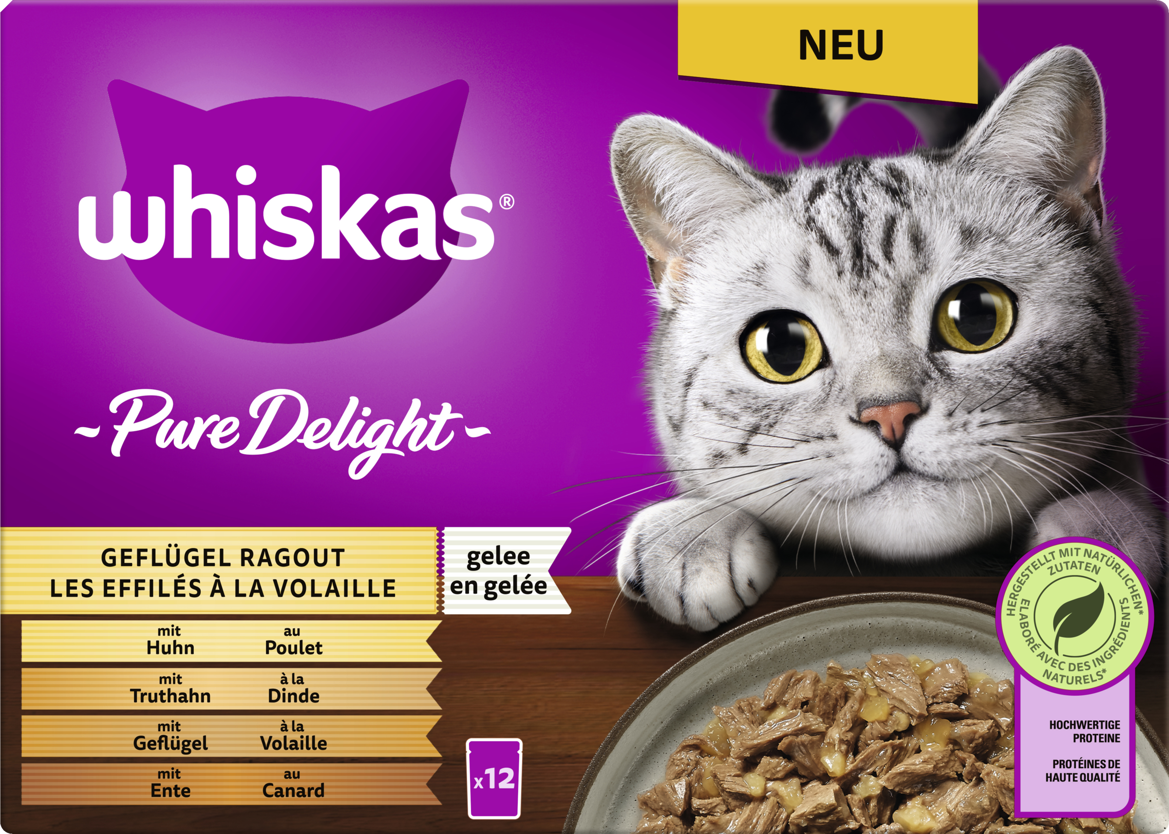 Whiskas Pure Delight portionspose multipack fjerkræragout i gelé Køb