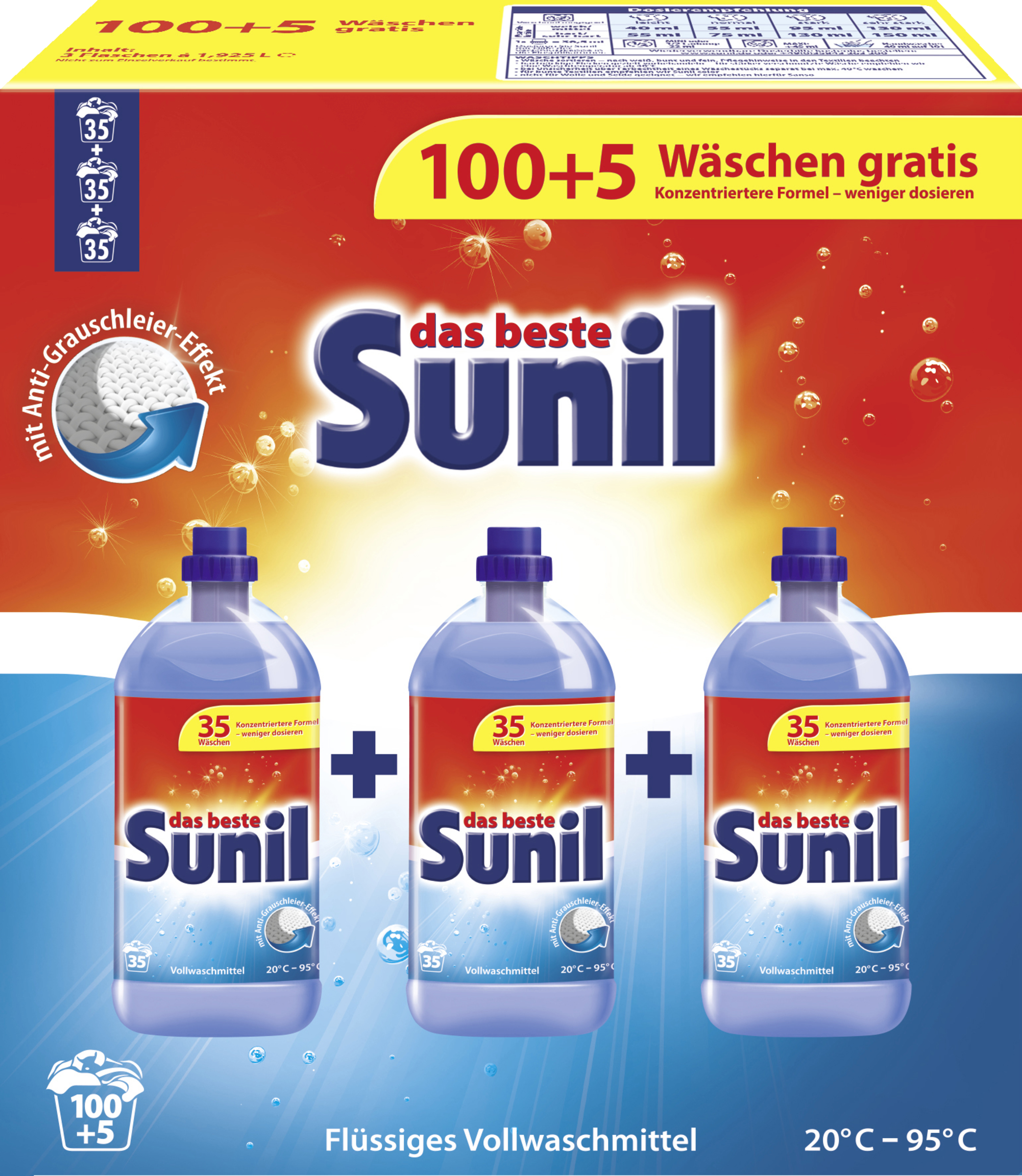 Sunil aktiv flydende vaskemiddel 105 vaske