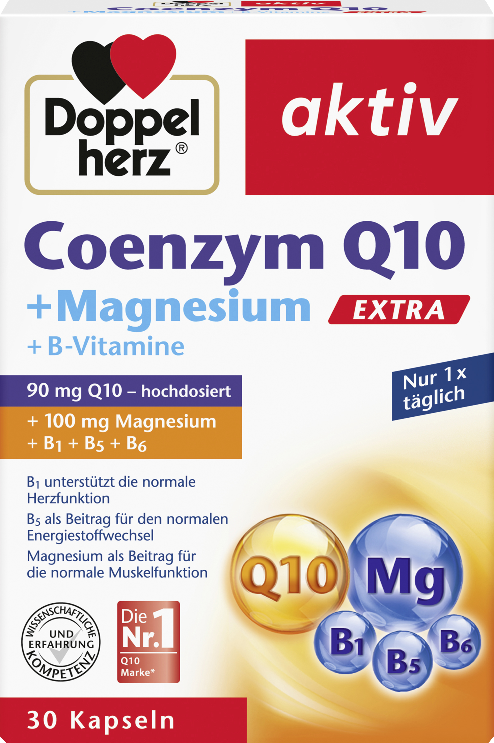 Doppelherz aktiv Coenzym Q10 Extra + Magnesium + B-vitaminer