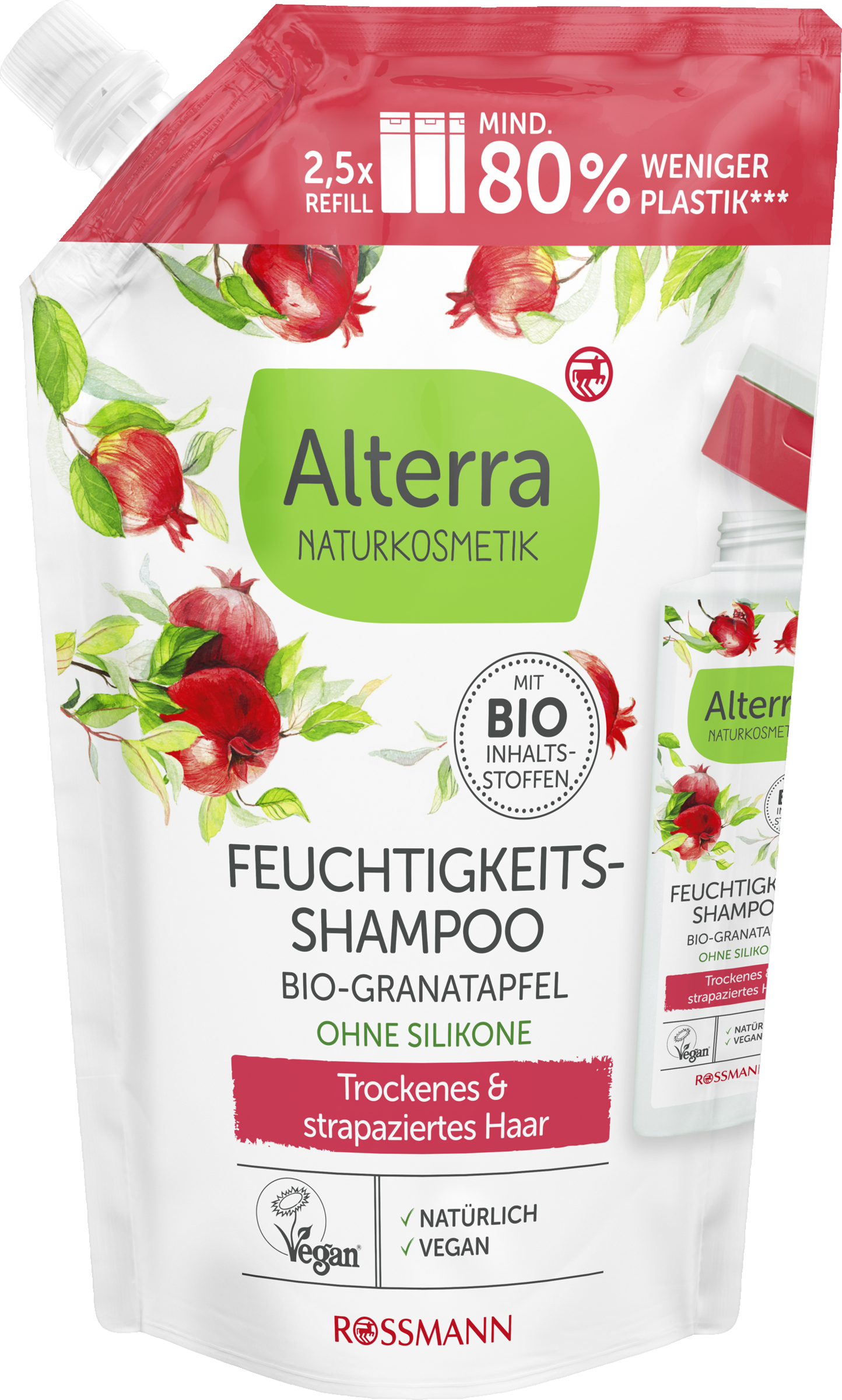Alterra NATURKOSMETIK Fugtigheds-shampoo øko-granatæble refillpose