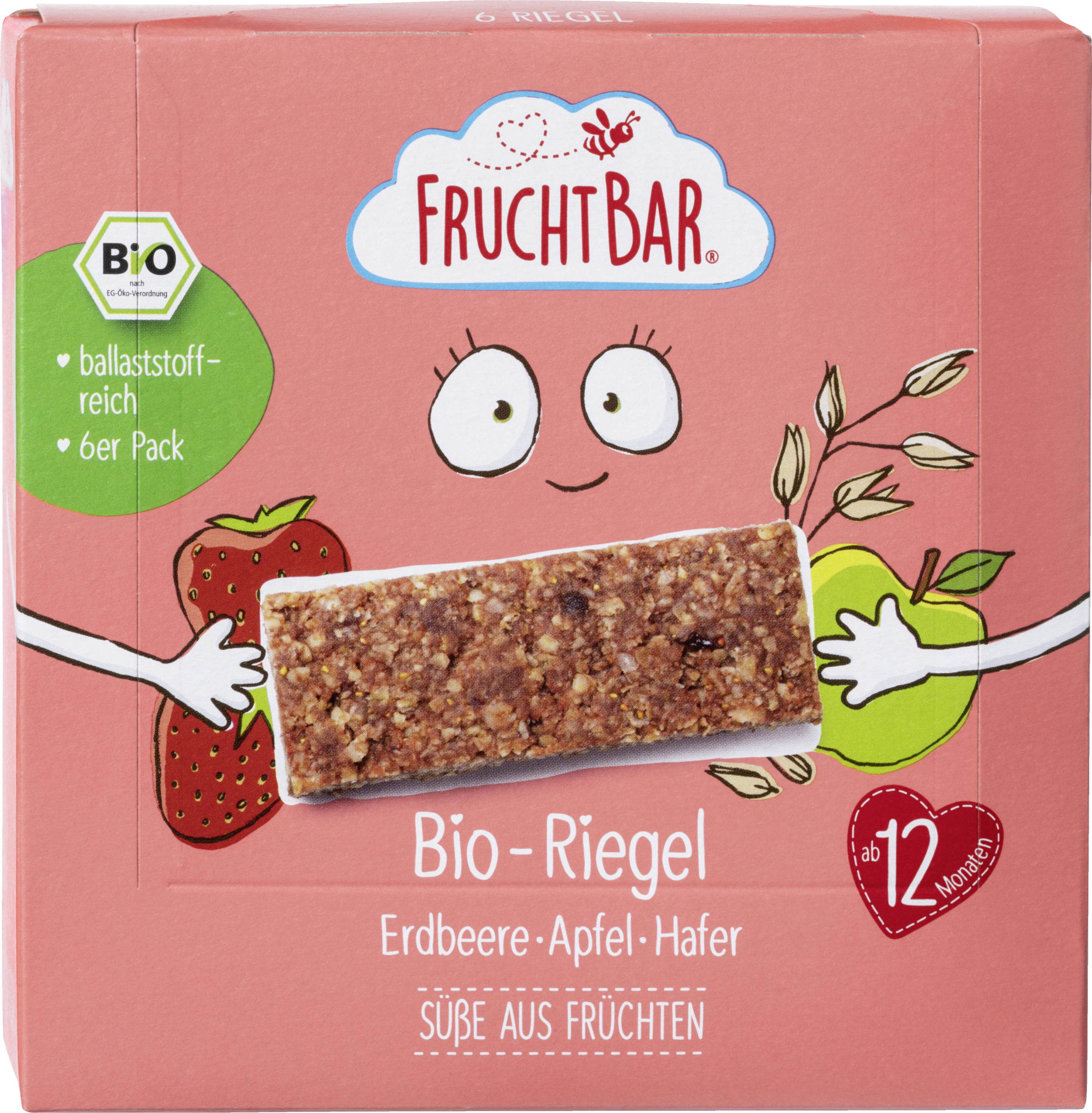 FruchtBar Økologisk bar med jordbær, æble og havre
