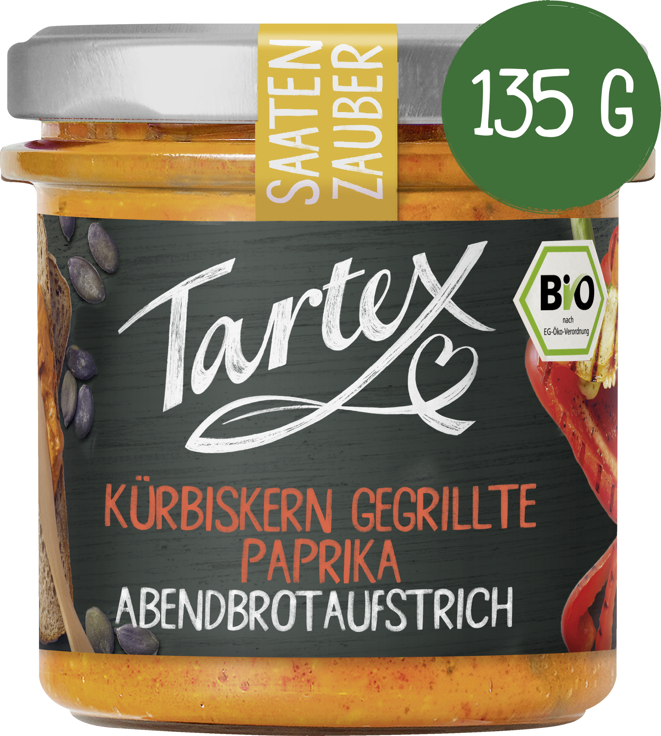 Tartex Økologisk smørepålæg med græskarkerner og grillet peberfrugt