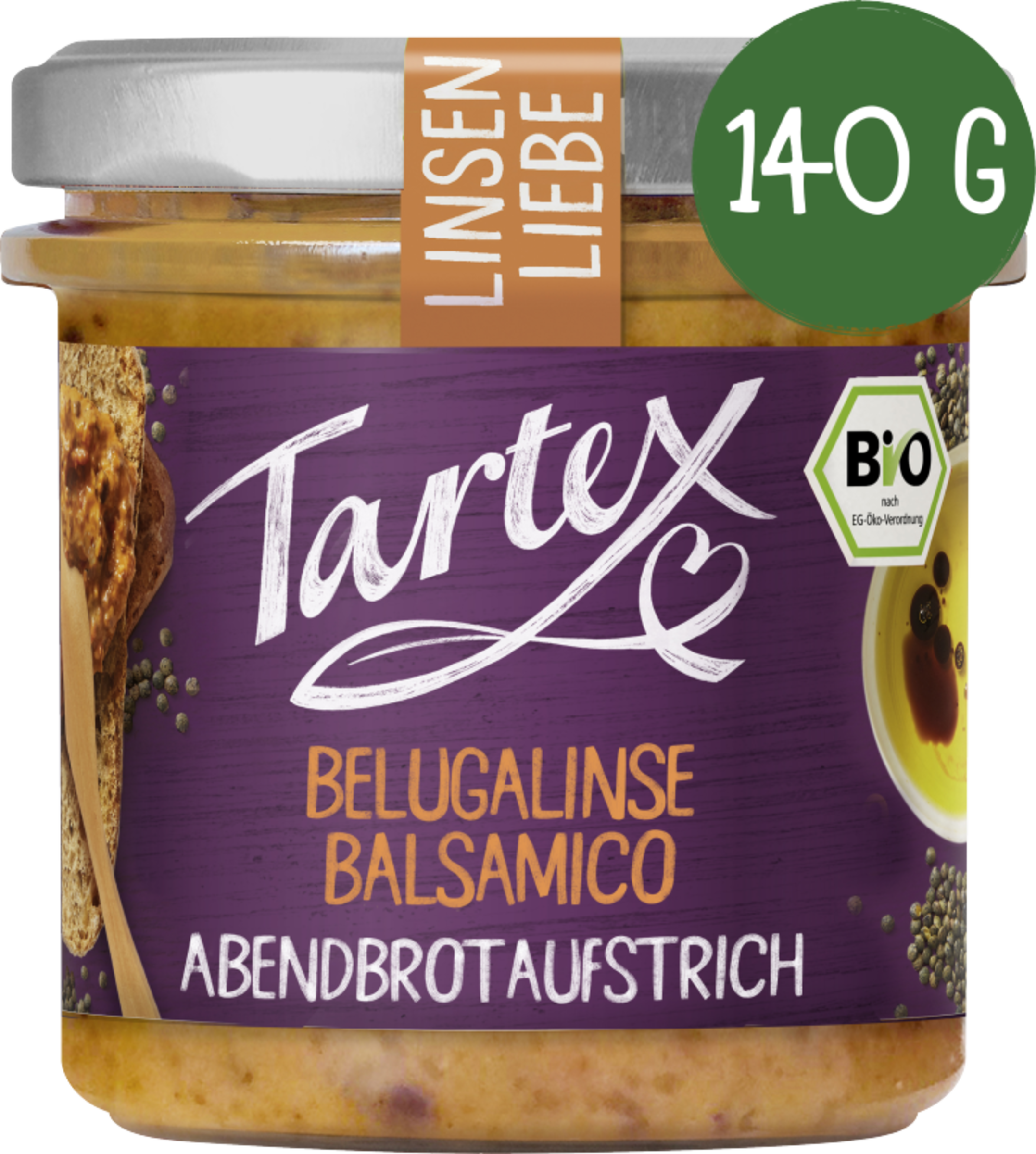 Tartex Økologisk smørepålæg med belugalinser og balsamico