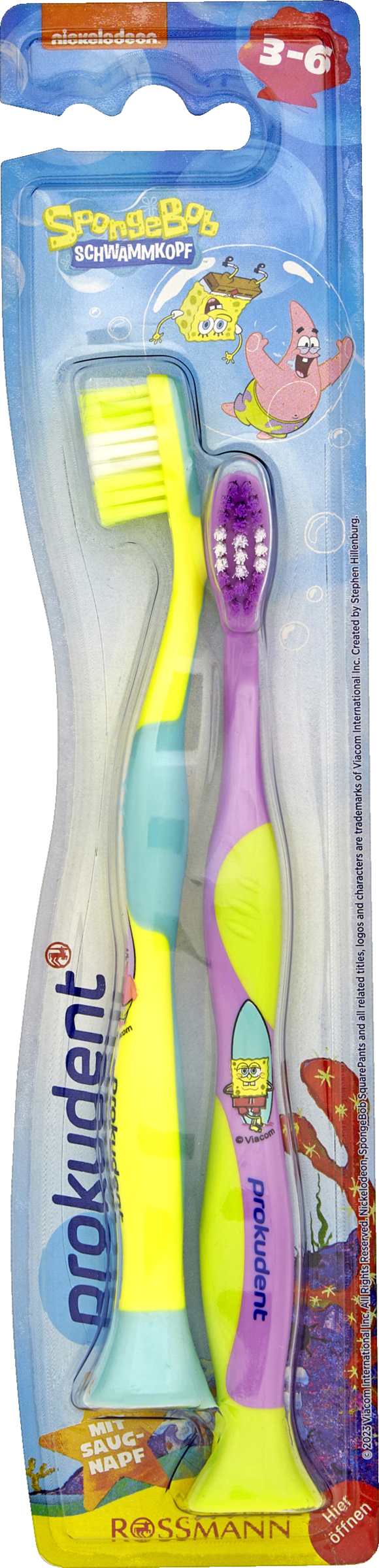 prokudent Børnetandbørste dobbeltpakke Svampebob Firkant 3-6 år