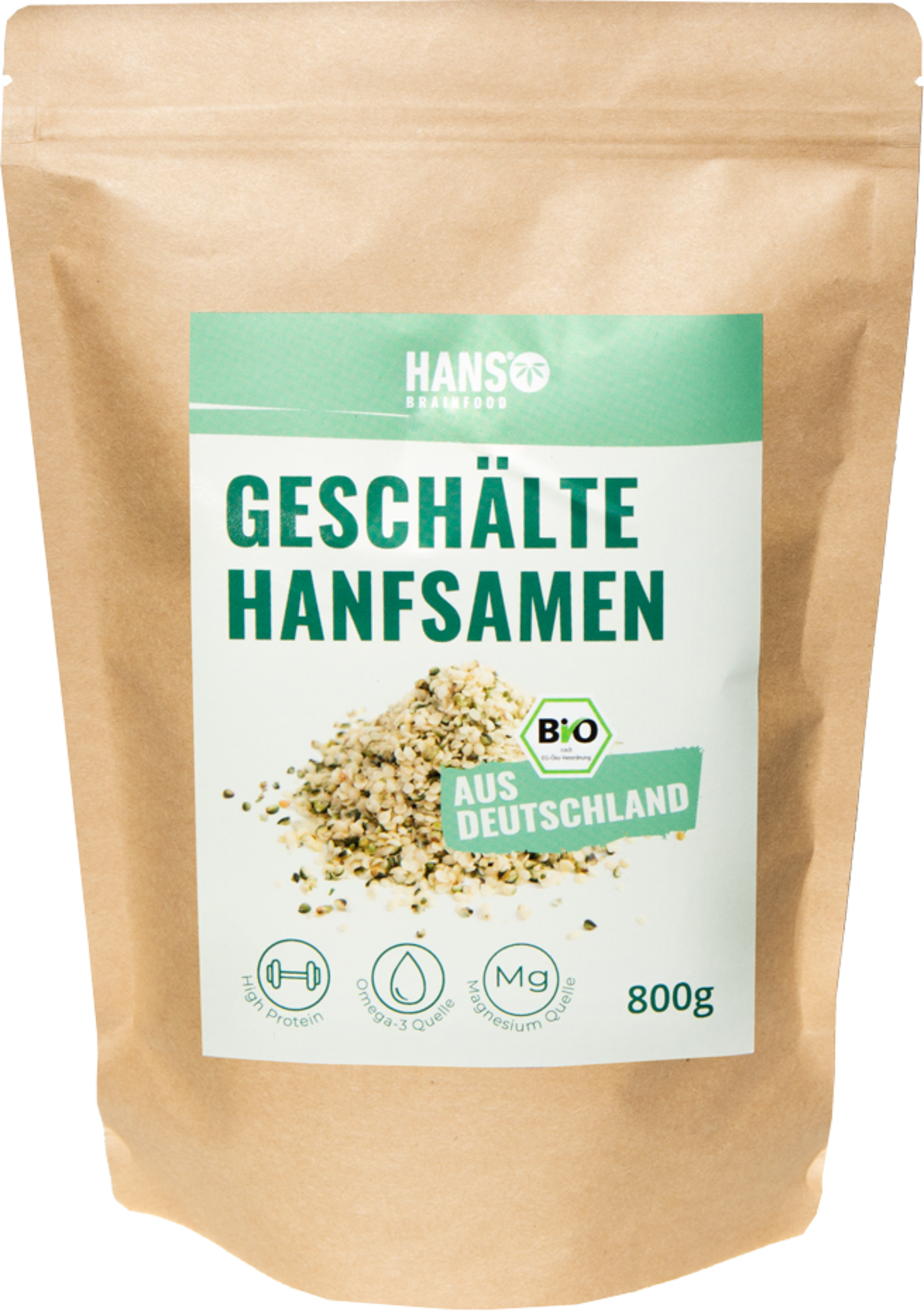 HANS Brainfood Økologiske hampefrø uden skal