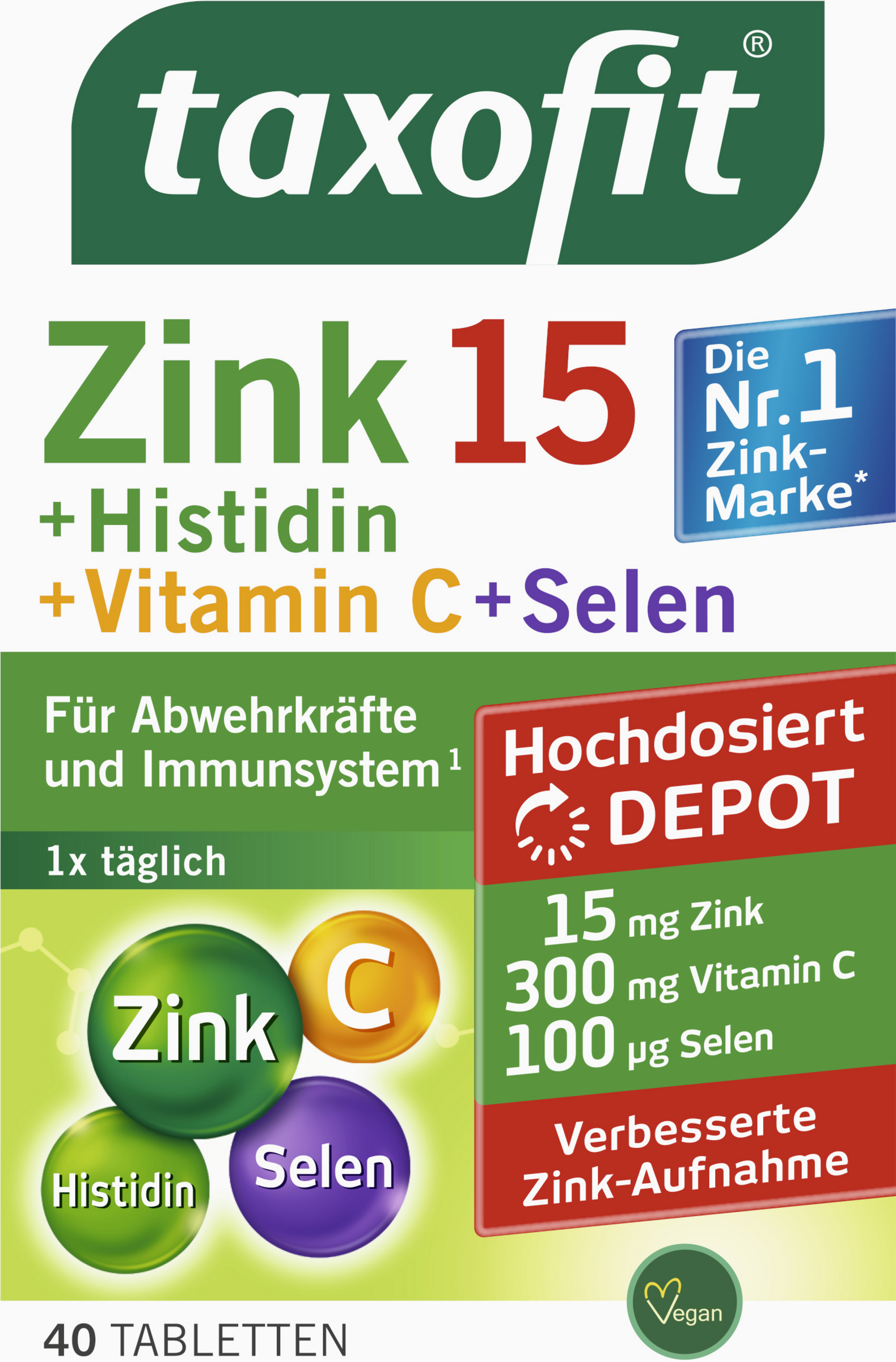 taxofit Zink+Histidin+Selen depottabletter