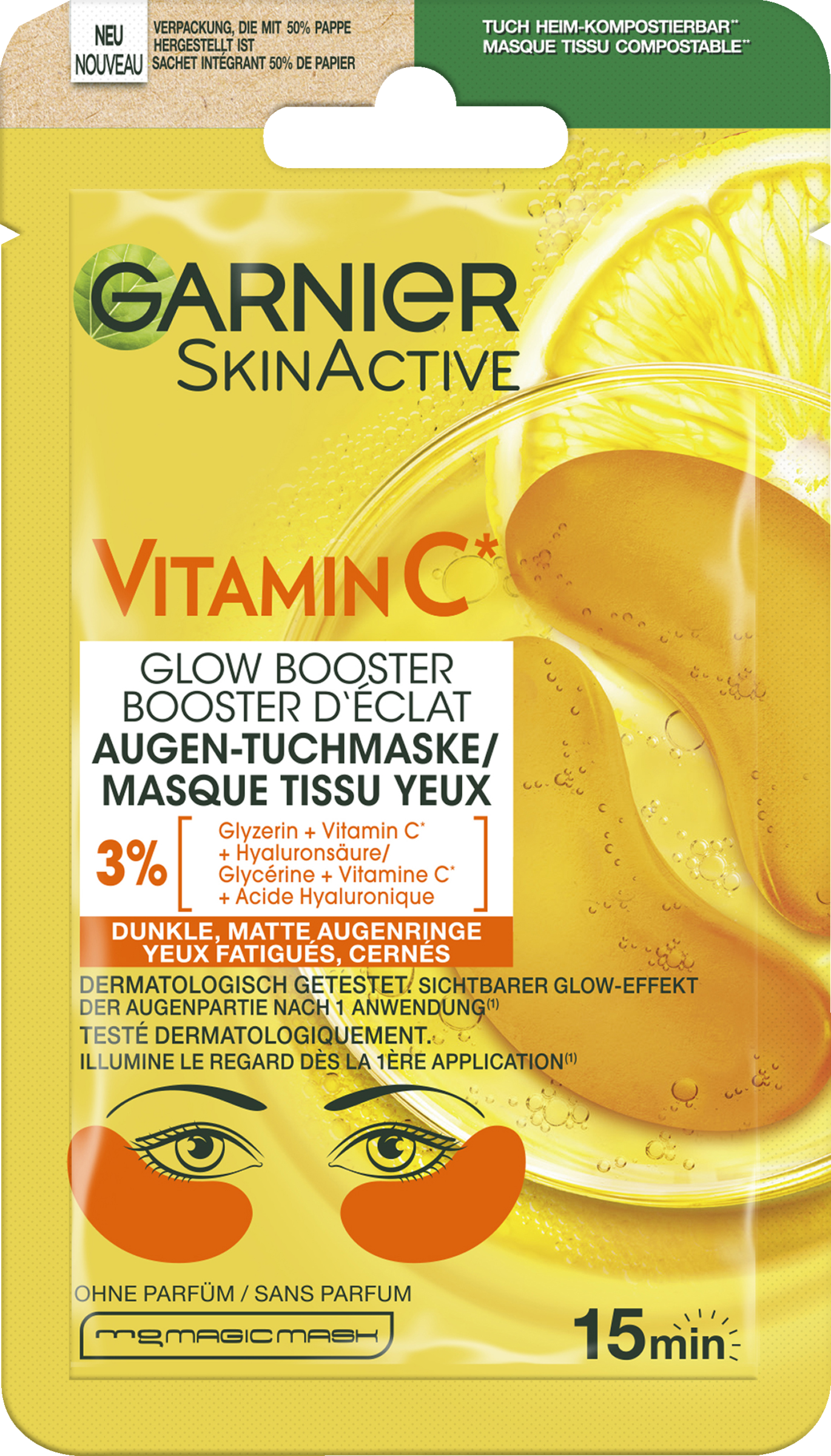 Garnier SkinActive Øjen-sheetmaske med C-vitamin