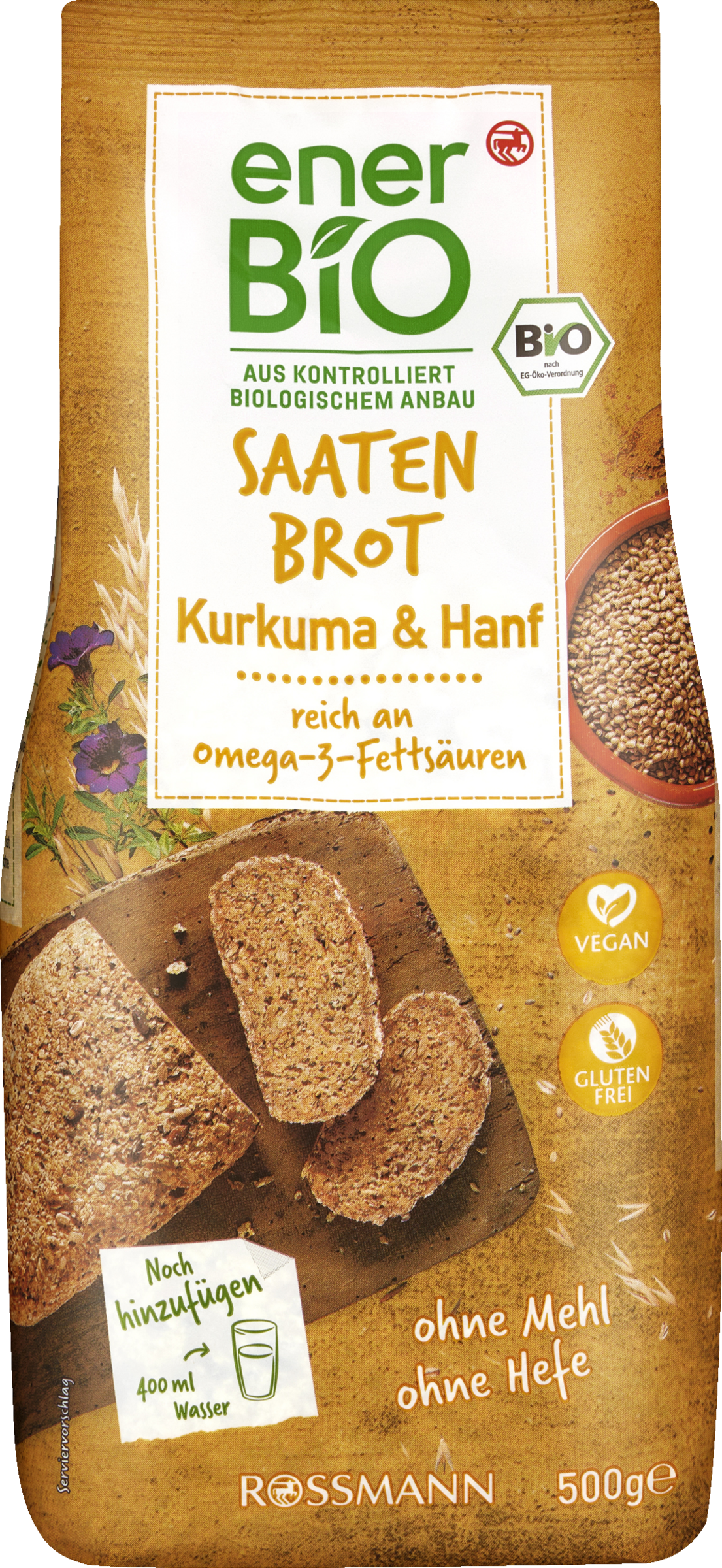 enerBiO Kornbrød gurkemeje og hamp