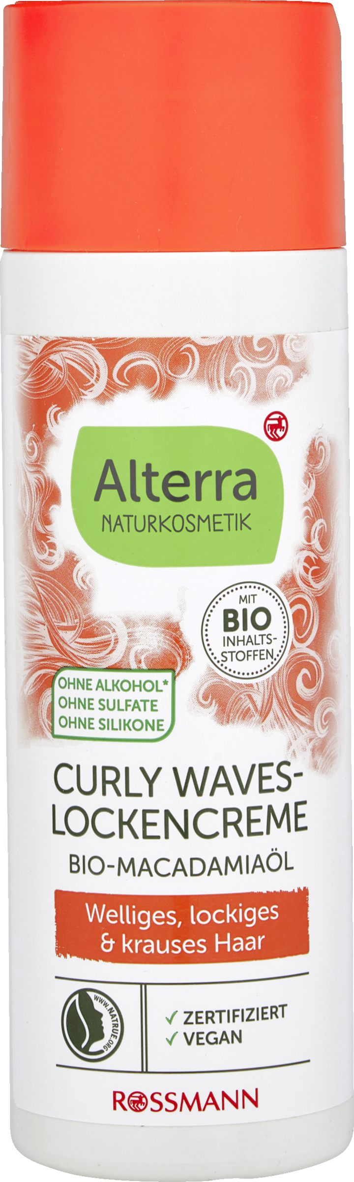 Alterra NATURKOSMETIK Curly Waves-krøllecreme økologisk macadamiaolie