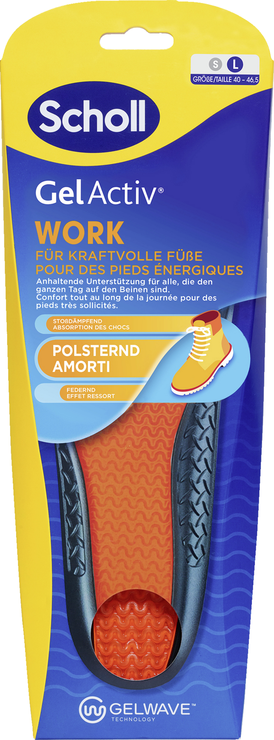 Scholl GelActiv WORK indlægssåler str. L