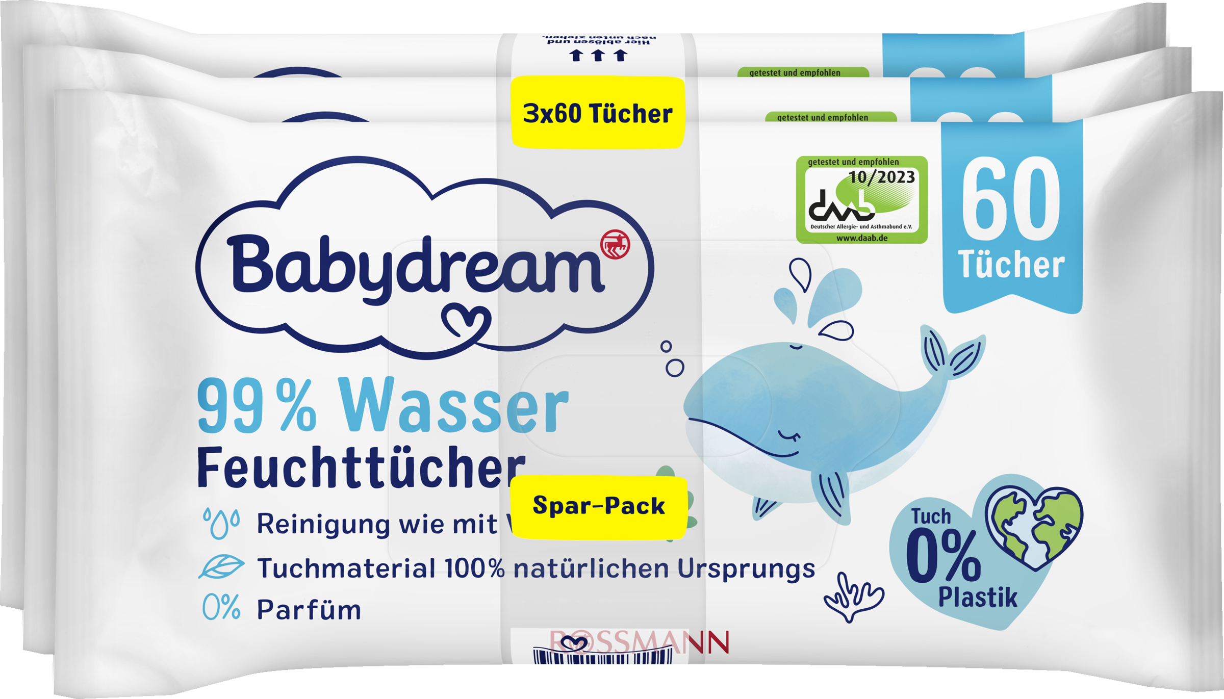 Babydream Vådservietter med 99 % vand