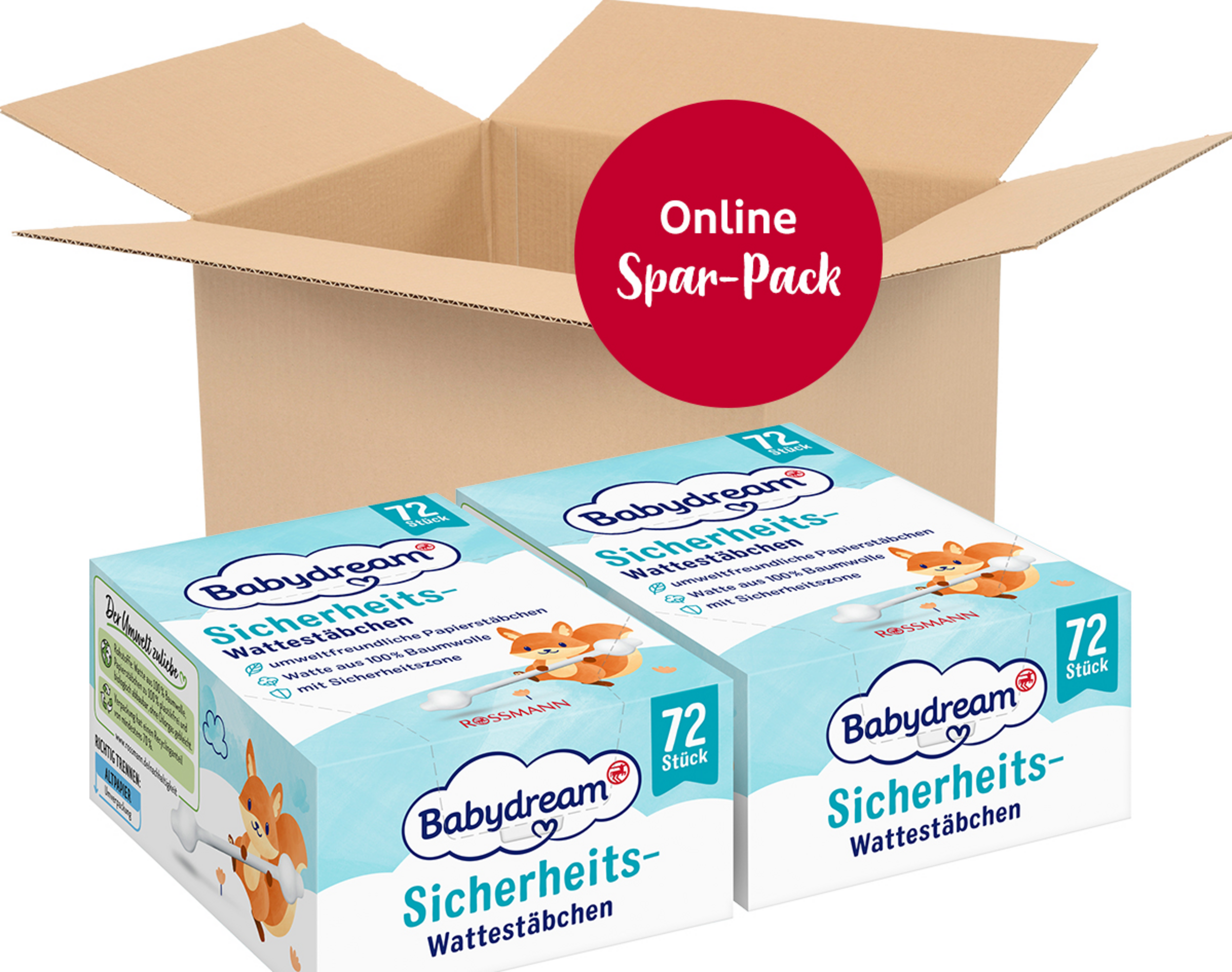 Babydream Sikkerhedsvatpinde, månedspakke