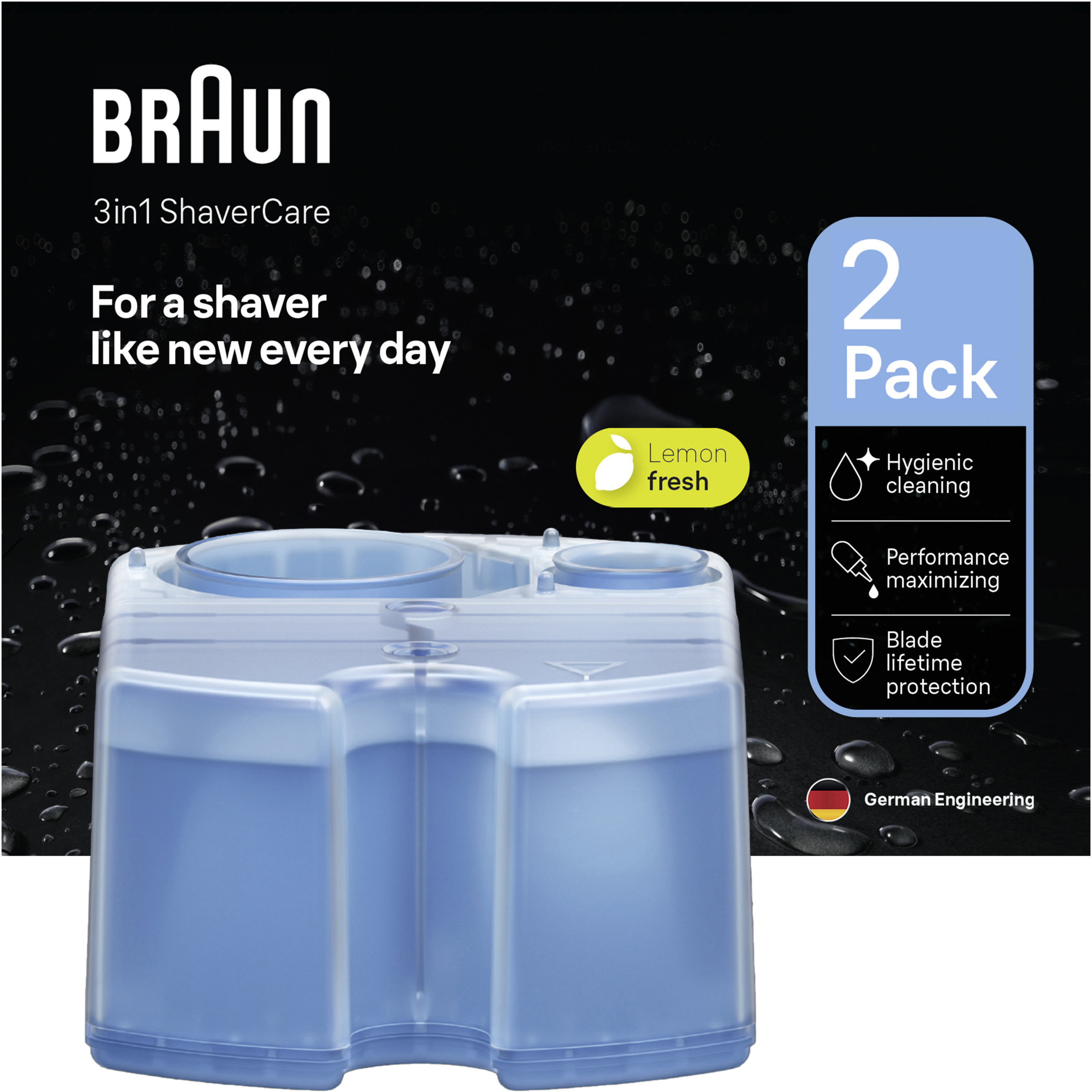 Braun Clean & Renew Lemon Fresh pakke med 2 rensepatroner