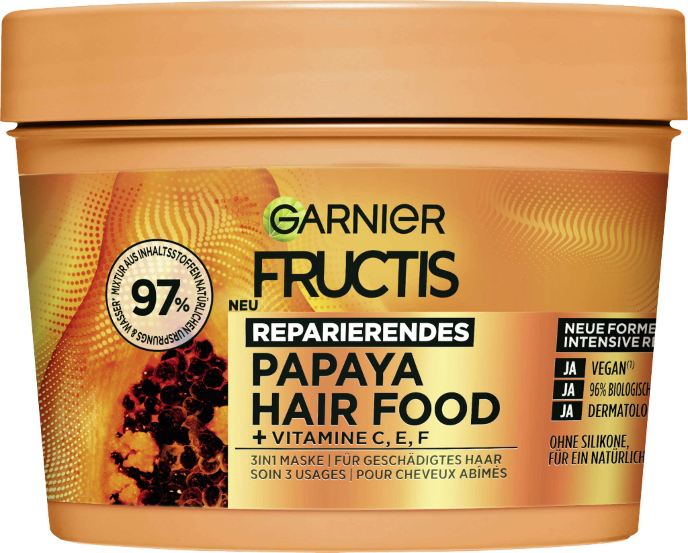 Garnier Fructis Hair Food 3in1 papaya reparerende maske