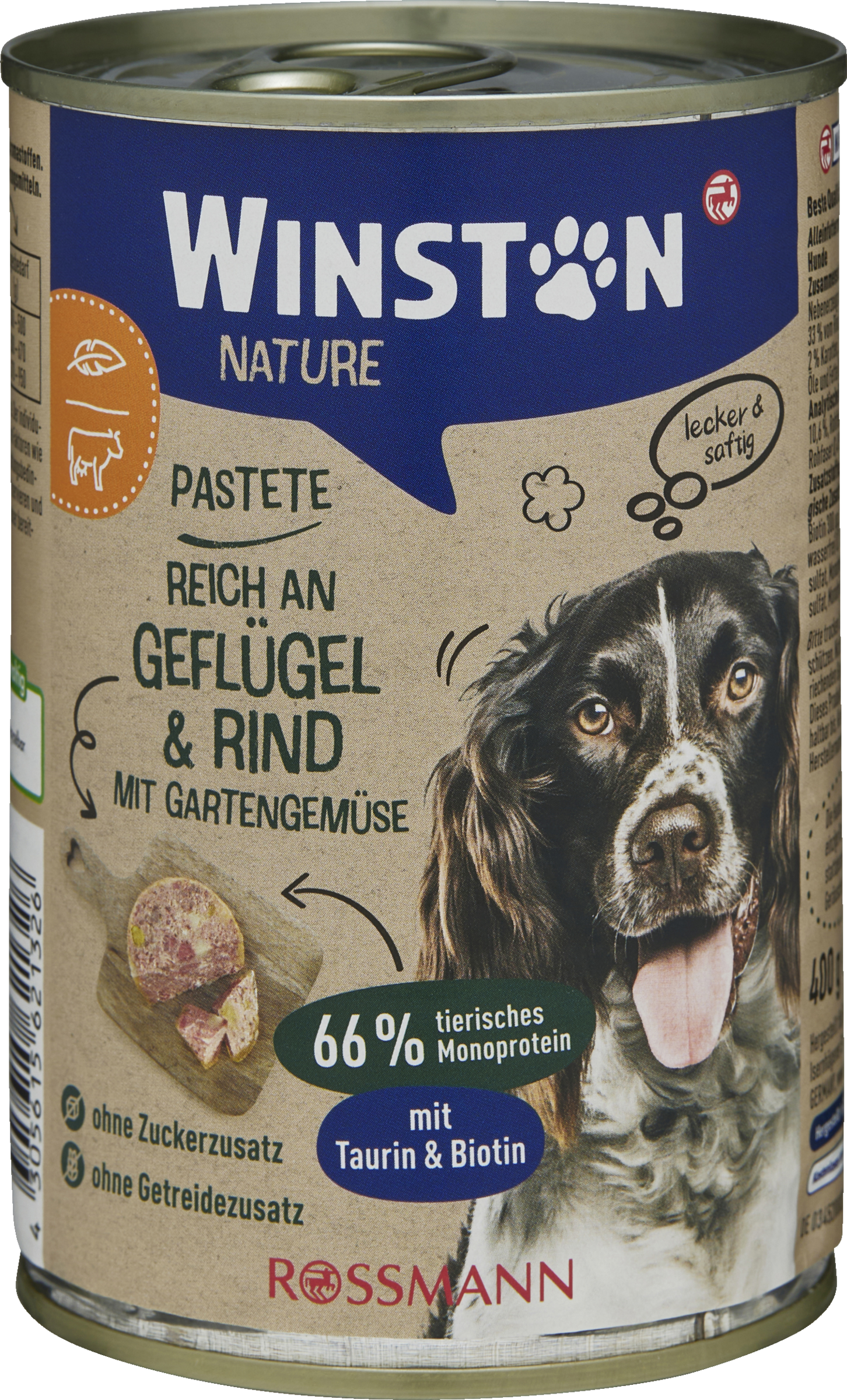 Winston Nature med masser af fjerkræ og oksekød med havens grøntsager