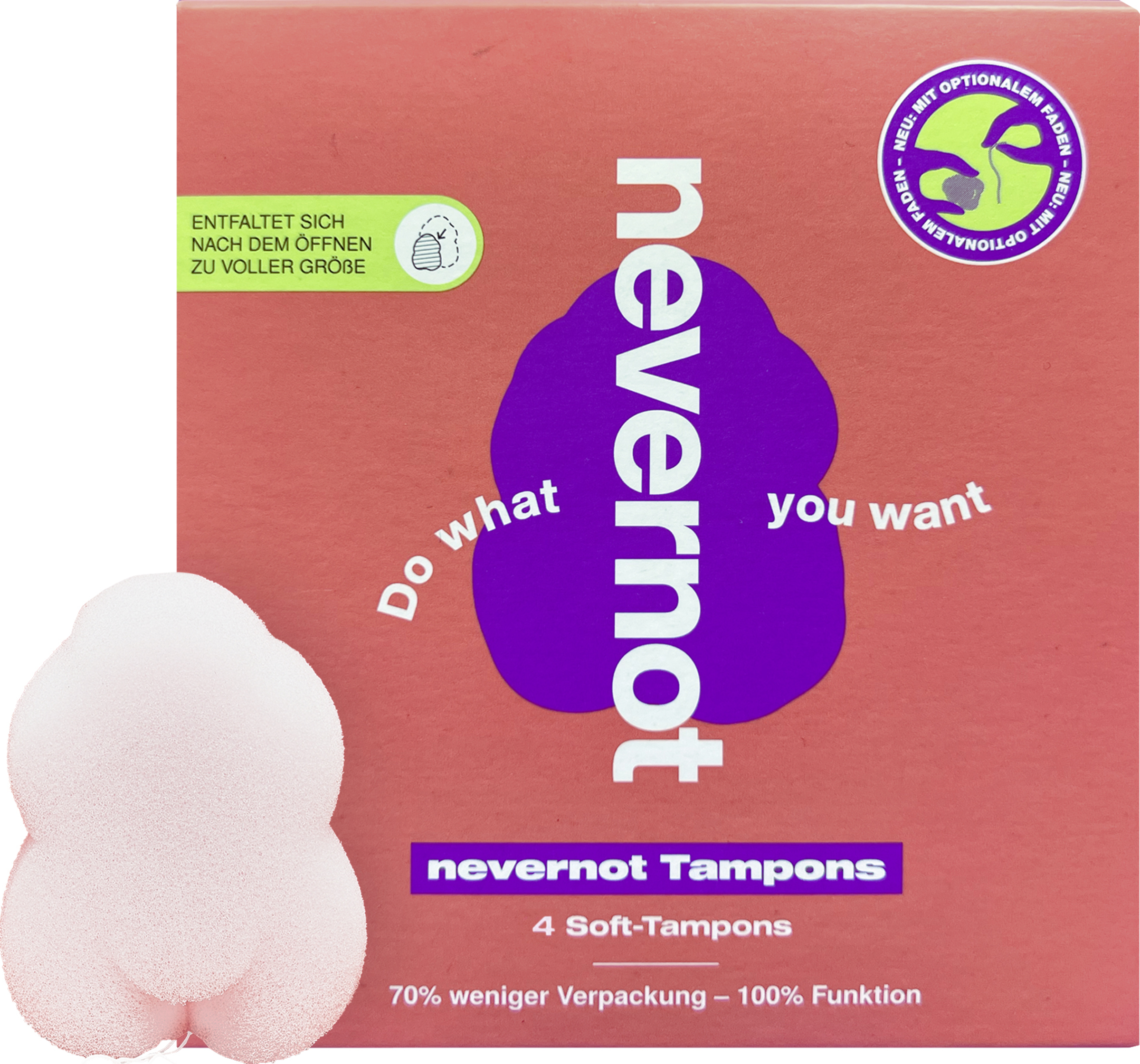 nevernot Soft-Tampons pakke med 4 styk