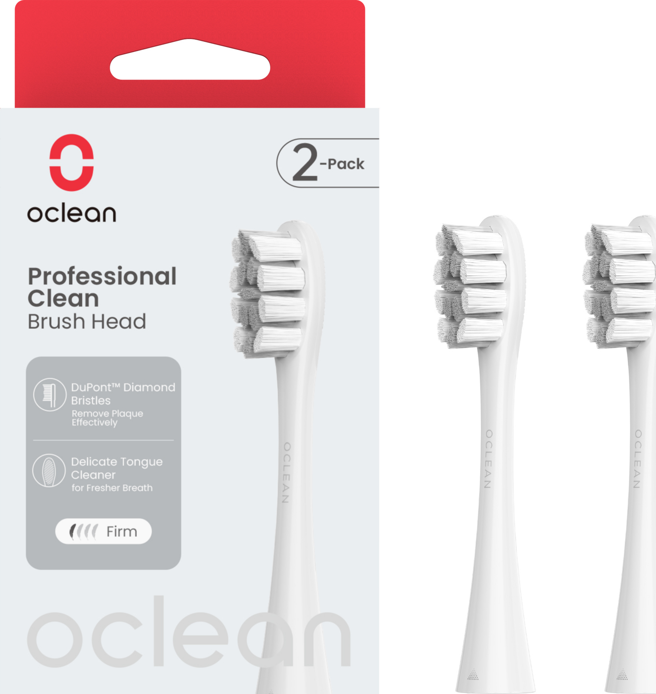 Oclean Professional Clean børstehoveder, 2 stk., grå